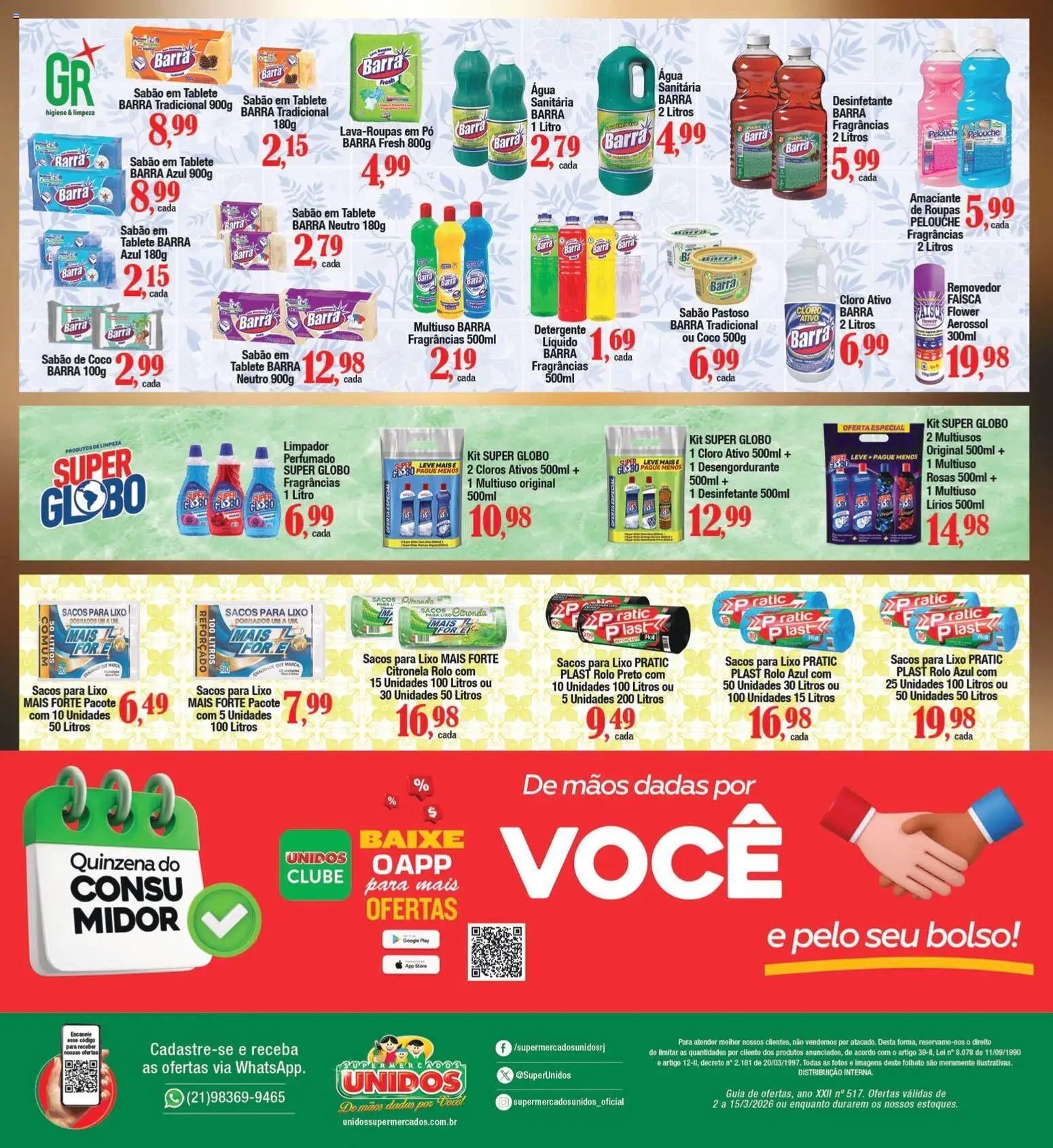 Supermercados Unidos Folheto - válido de 02.03.2026 | Página: 12 | Produtos: Desengordurante, Amaciante de roupas, Roupas, Amaciante