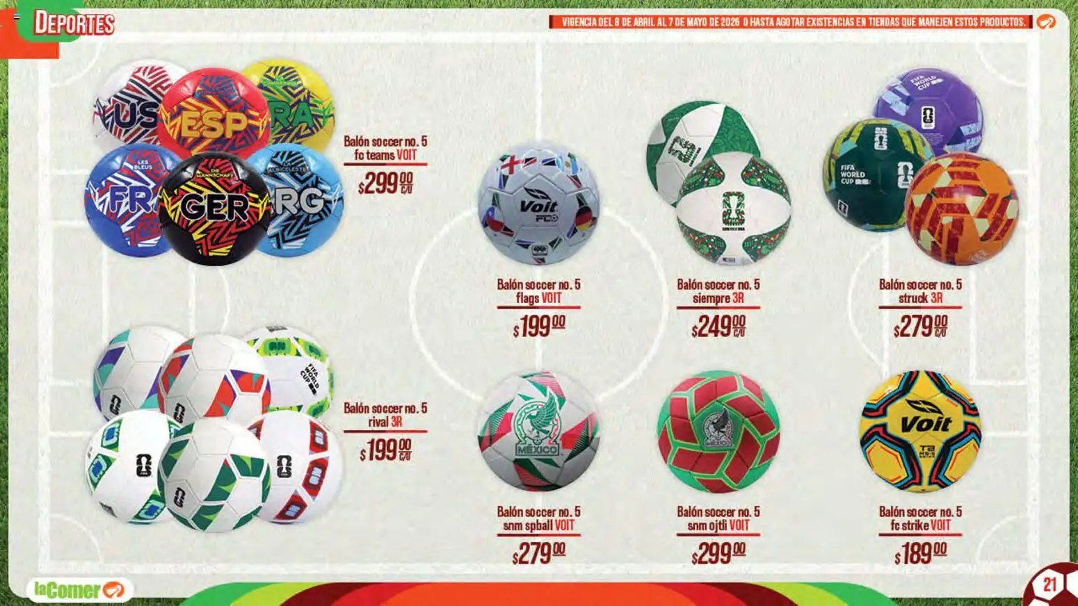 Nuevas ofertas de La Comer válidas en toda la República Mexicana desde el 08.04.2026. ¡Encuentra las mejores ofertas en La Comer folleto Patrocinador oficial del jugador No.12! | Página: 21