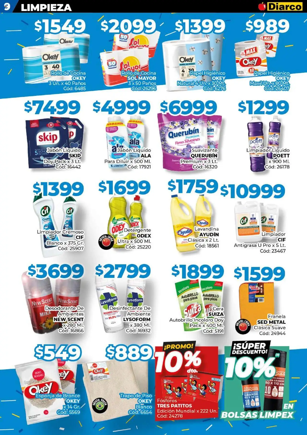 Diarco - Ofertas TDF │ válido desde el 15.09.2025 | Página: 9 | Productos: Desinfectante, Detergente, Esponja, Cera