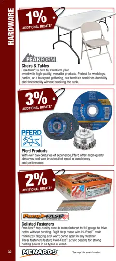 Preview of Menards weekly ads valid from 01.01.2025 | Page: 32 | Products: Brushes, Nail, Acrylic, Wire