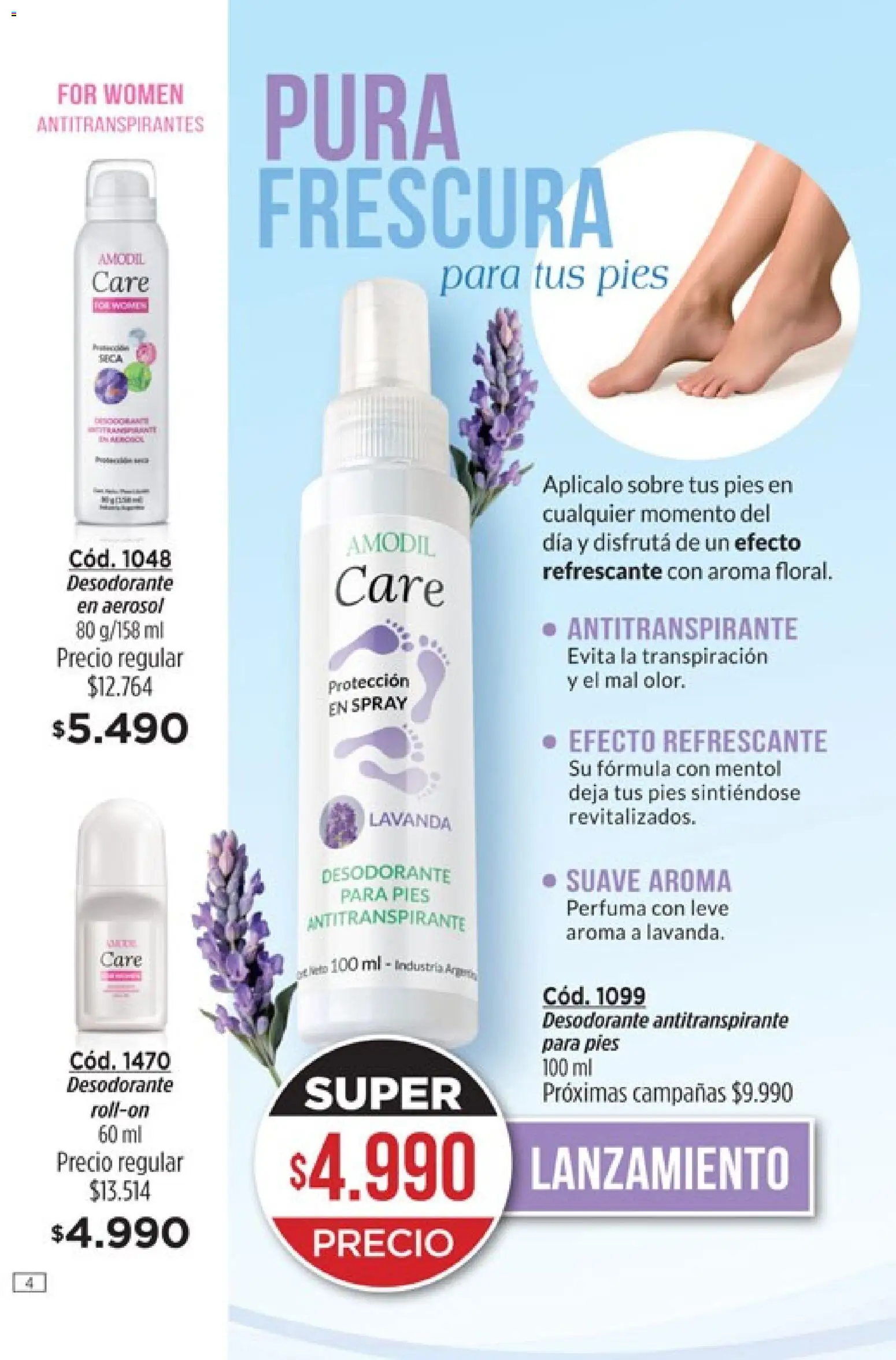 Catálogo Amodil Campaña 1/2026 │ válido desde el 01.01.2026 | Página: 4 | Productos: Sobre, Desodorante, Antitranspirante