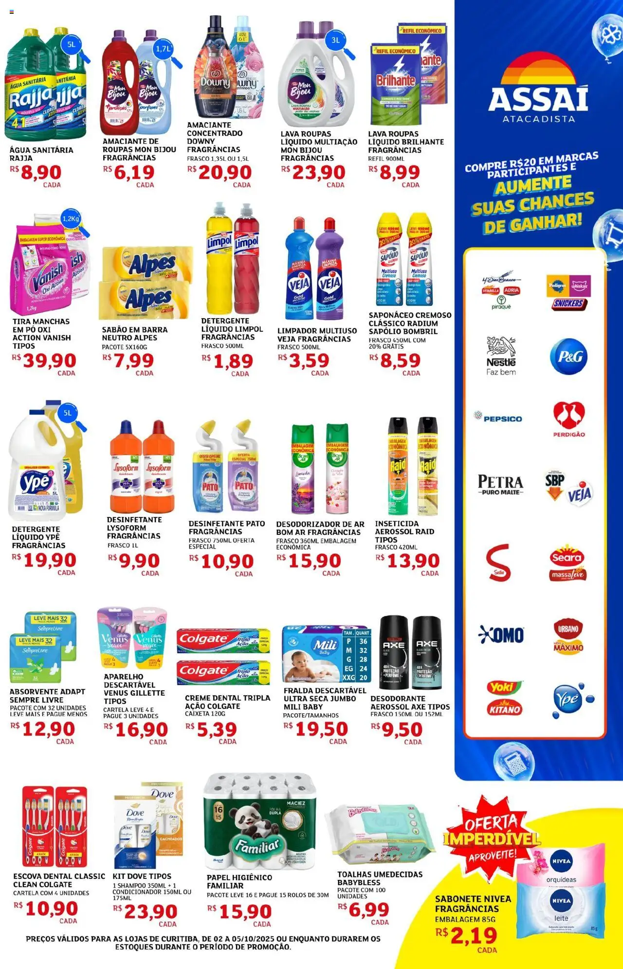 Assaí Atacadista Folheto - válido de 02.10.2025 | Página: 7 | Produtos: Perfume, Escova, Detergente, Desinfetante