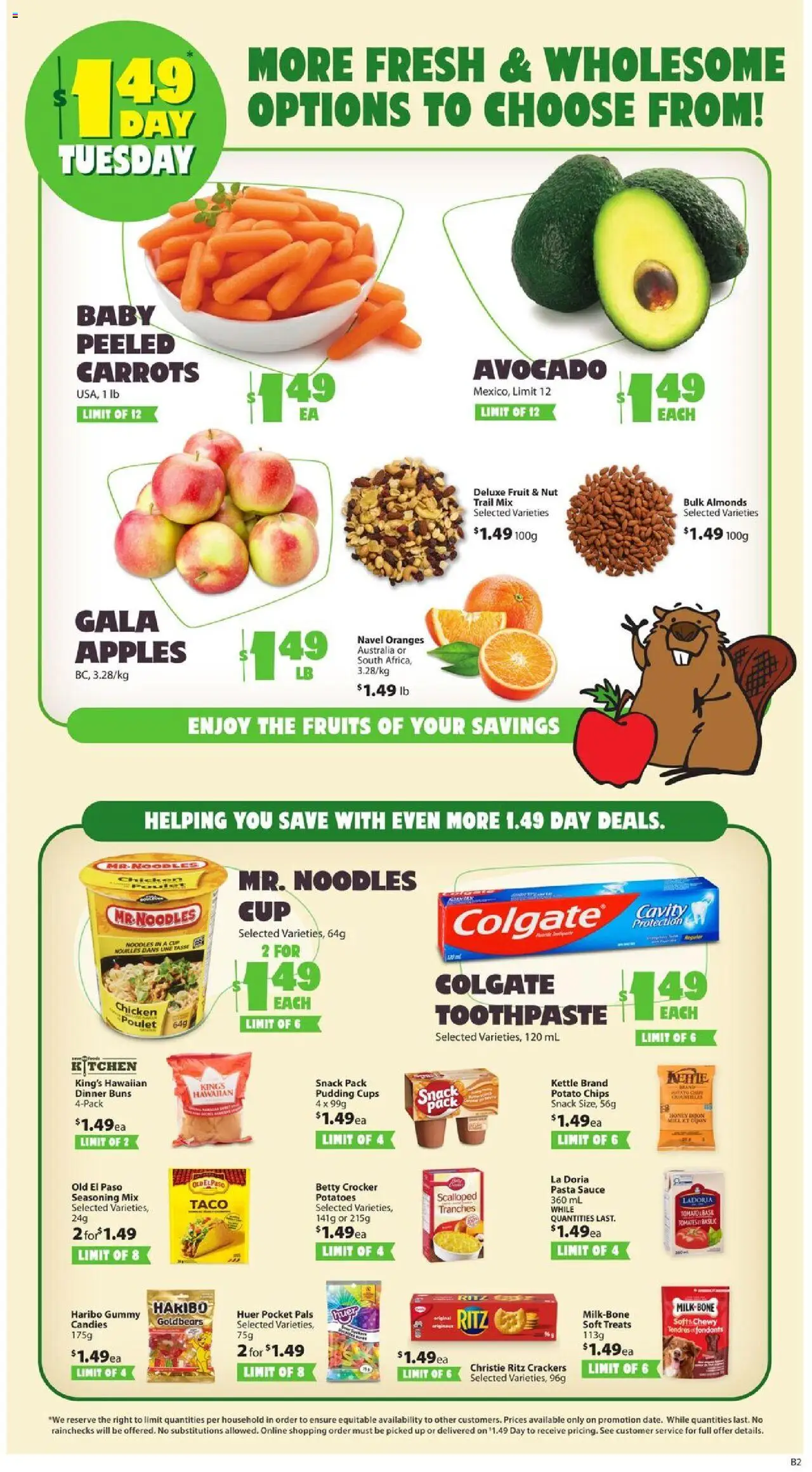 Save on foods flyer valid from 11.09.2025 | Page: 2 | Products: Noodles, Pasta, Toothpaste, Apples