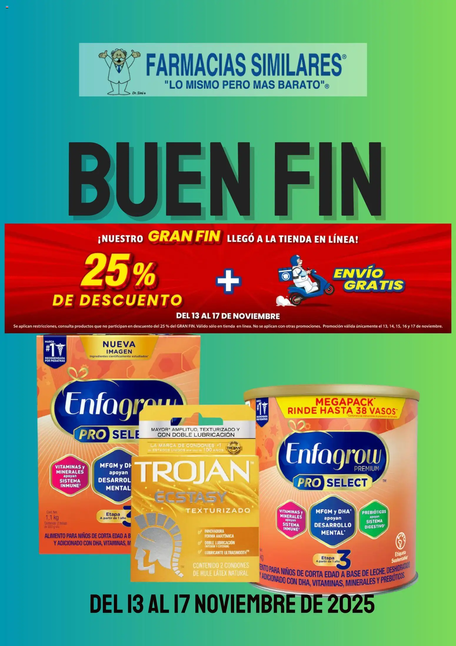 Nuevas ofertas de Farmacias Similares válidas en toda la República Mexicana desde el 13.11.2025. ¡Encuentra las mejores ofertas en Farmacias Similares Buen Fin! | Página: 1 | Productos: Vitaminas
