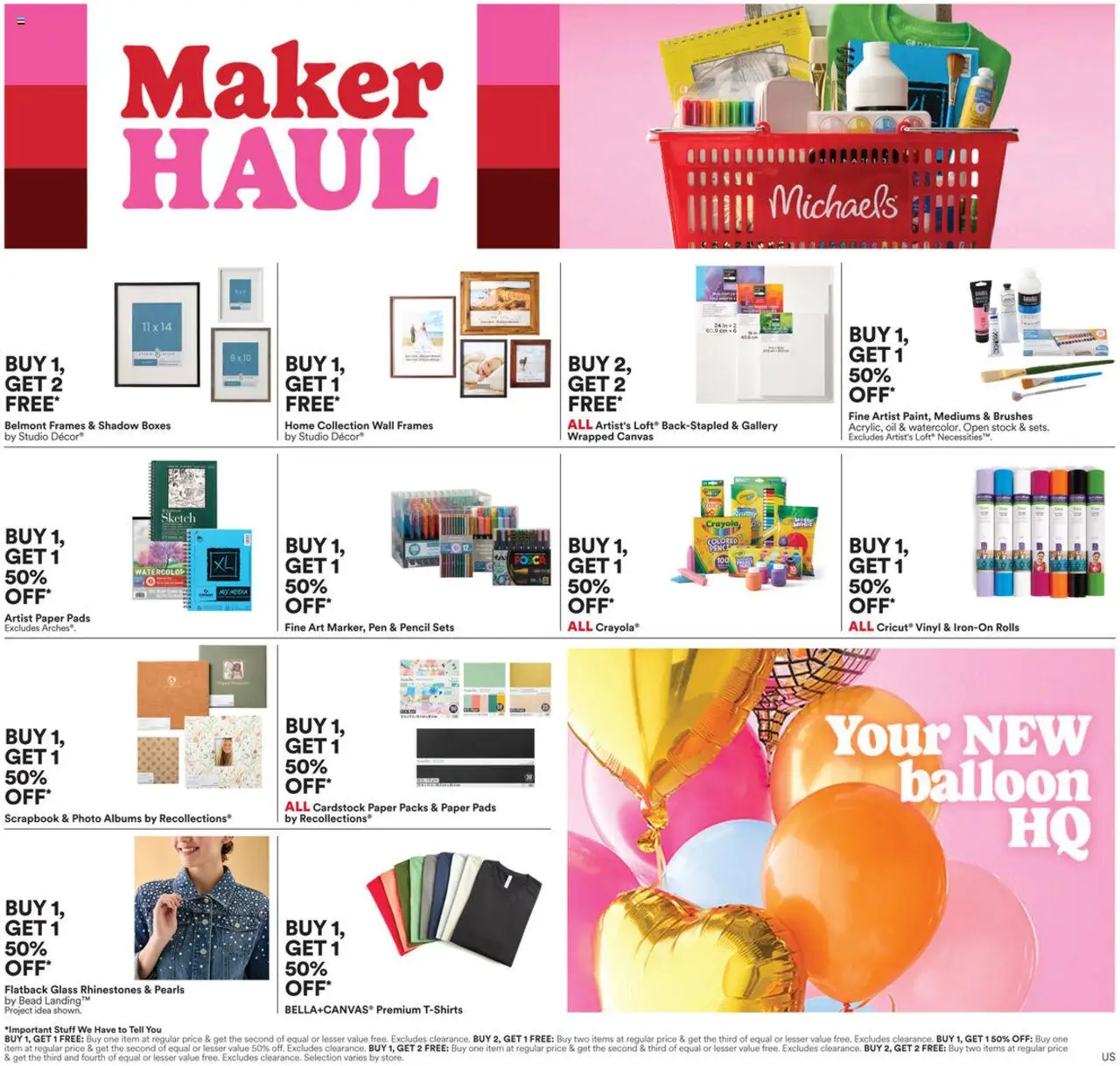 Michaels Weekly Ad - valid from 03.08.2025 | Page: 1 | Products: Brushes, Pen, Oil, Pads