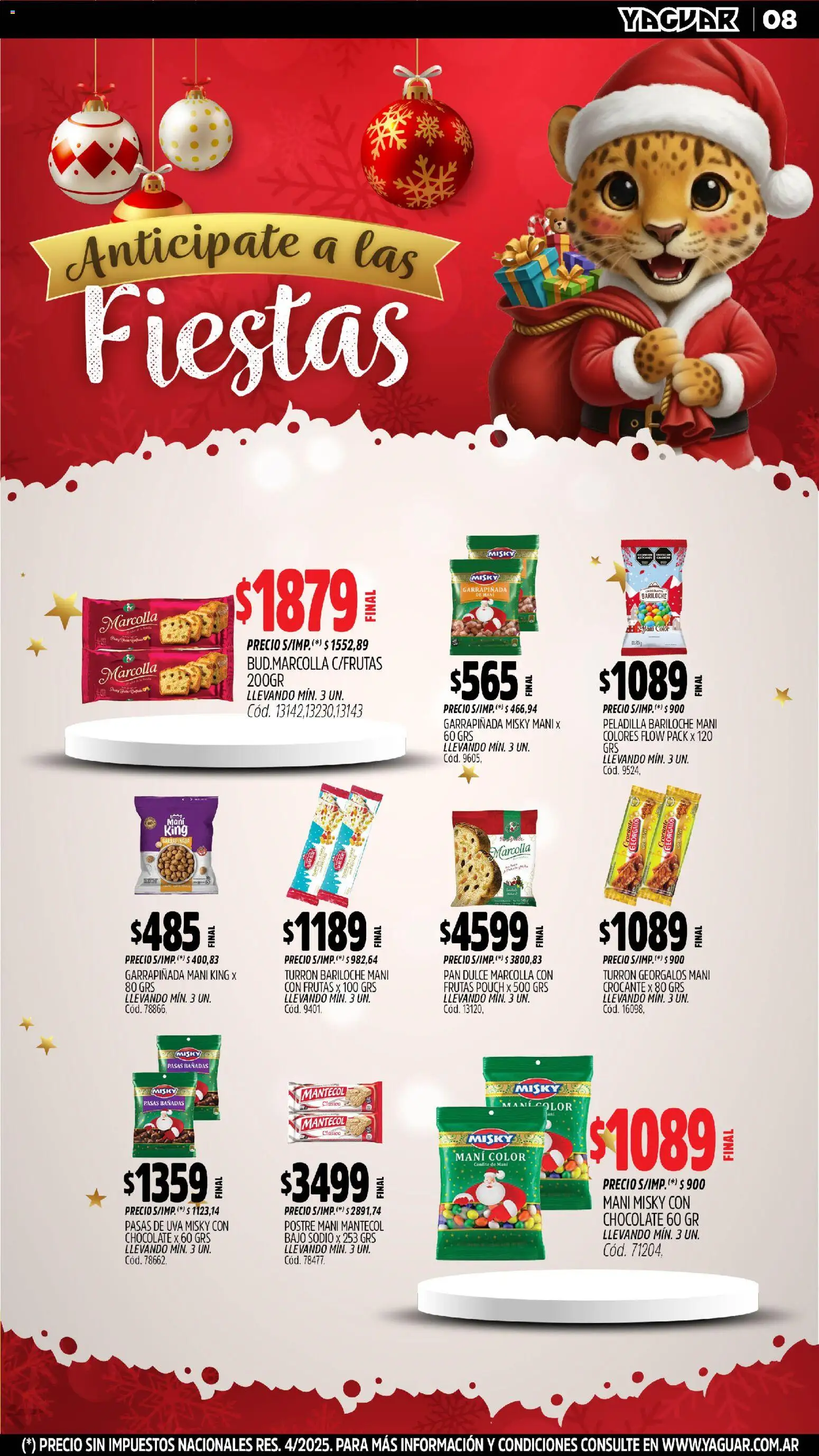 Yaguar - Mar del Plata │ válido desde el 10.11.2025 | Página: 8 | Productos: Mani, Uva, Chocolate, Turrón