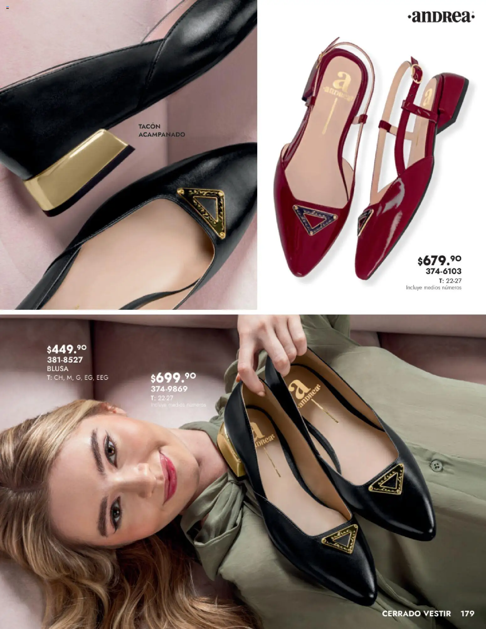 Nuevas ofertas de Andrea válidas en toda la República Mexicana desde el 24.08.2025. ¡Encuentra las mejores ofertas en Andrea - Catálogo Calzado Dama! | Página: 179 | Productos: Blusa