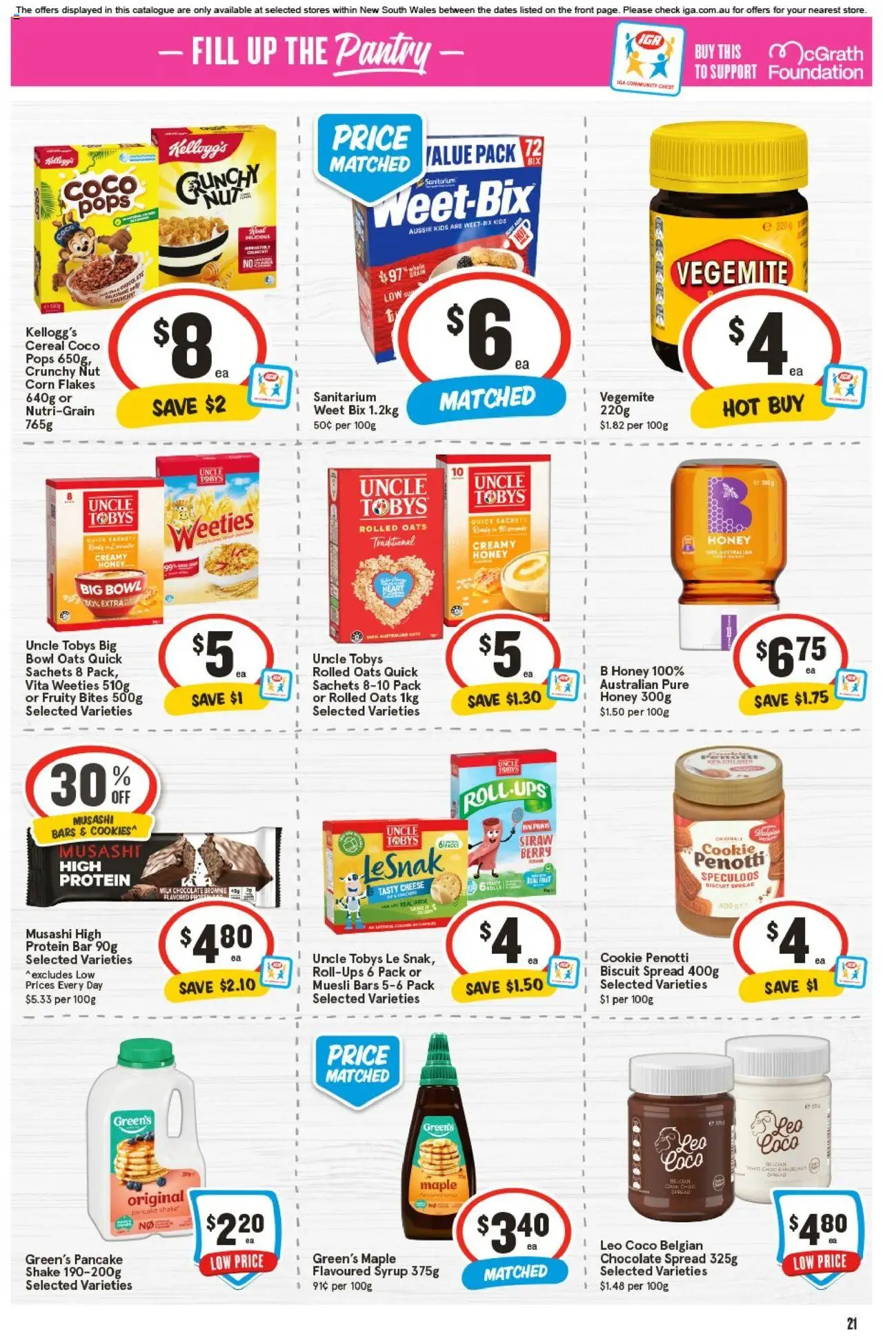 IGA catalogue - valid from 17.09.2025 | Page: 20 | Products: Milk, Honey, Vegemite, Foundation