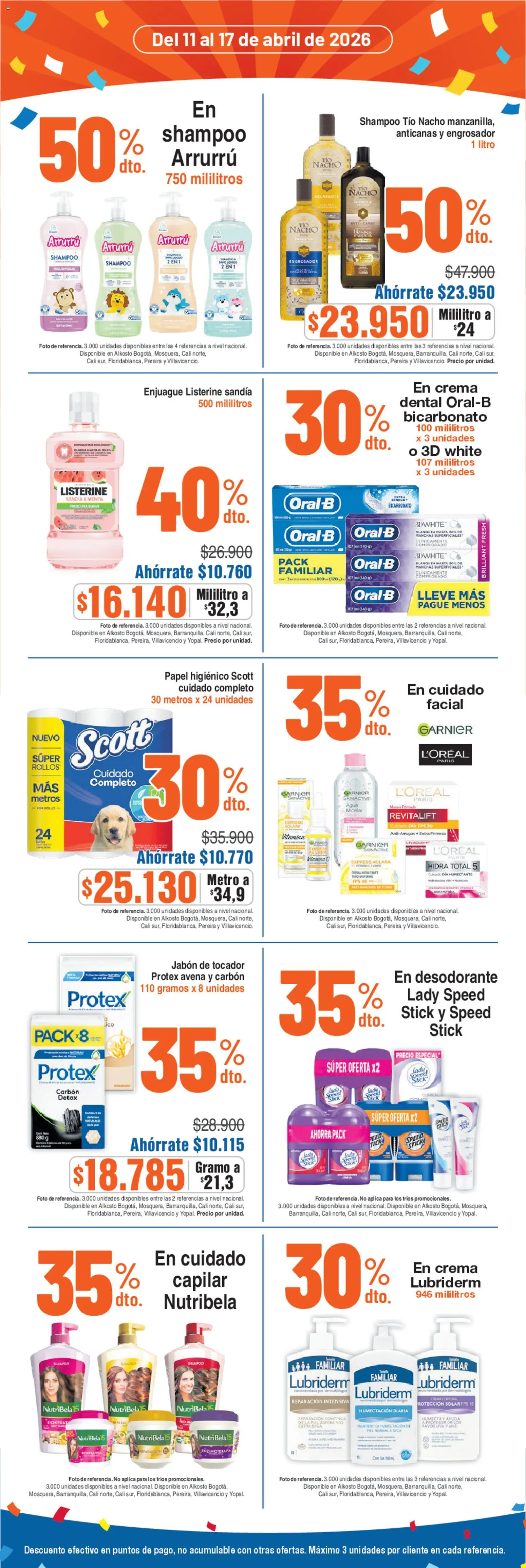 Alkosto revista - valida desde el 11.04.2026 | Página: 5 | Productos: Crema, Shampoo, Jabón, Desodorante