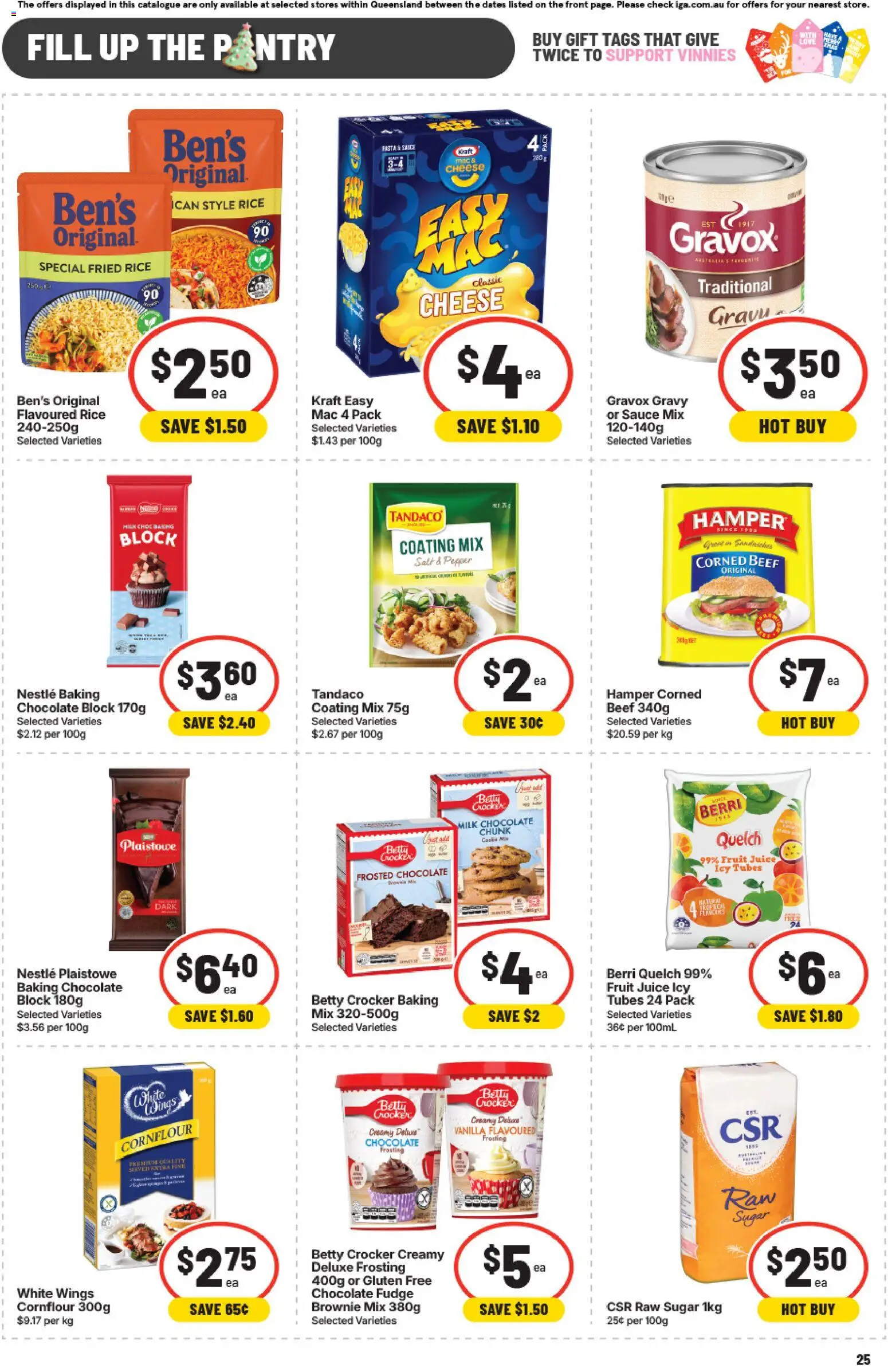 IGA catalogue - valid from 12.11.2025 | Page: 25 | Products: Frosting, Chocolate, Juice, Sugar