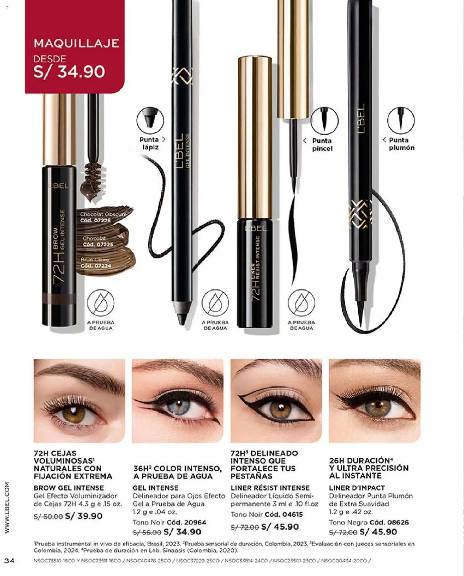 Catálogo L'Bel válido desde 14.11.2025 | Página: 34 | Productos: Delineador, Pincel, Maquillaje