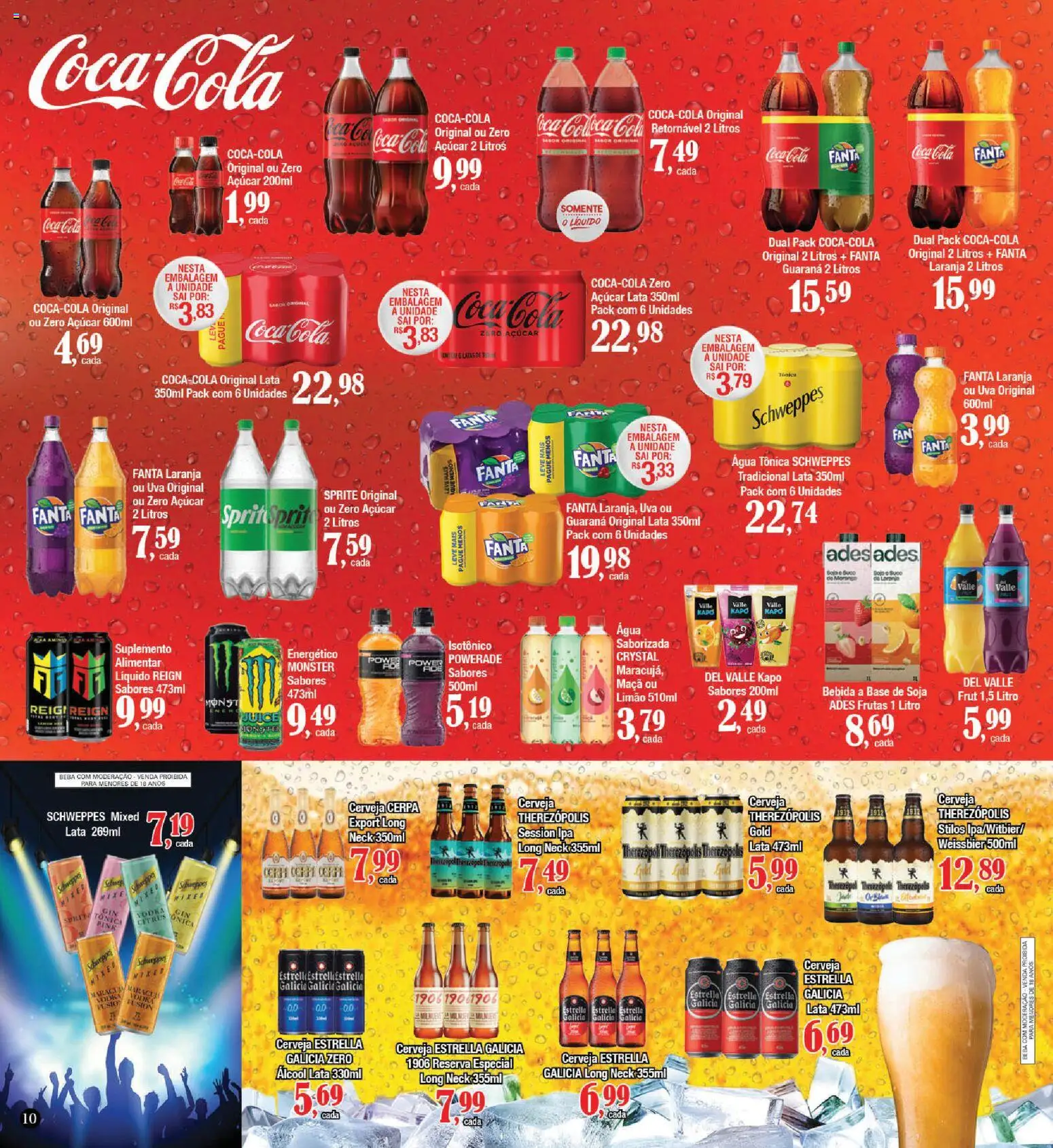 Supermercados Unidos Folheto - válido de 17.11.2025 | Página: 10 | Produtos: Guaraná, Cola, Vodka, Monster