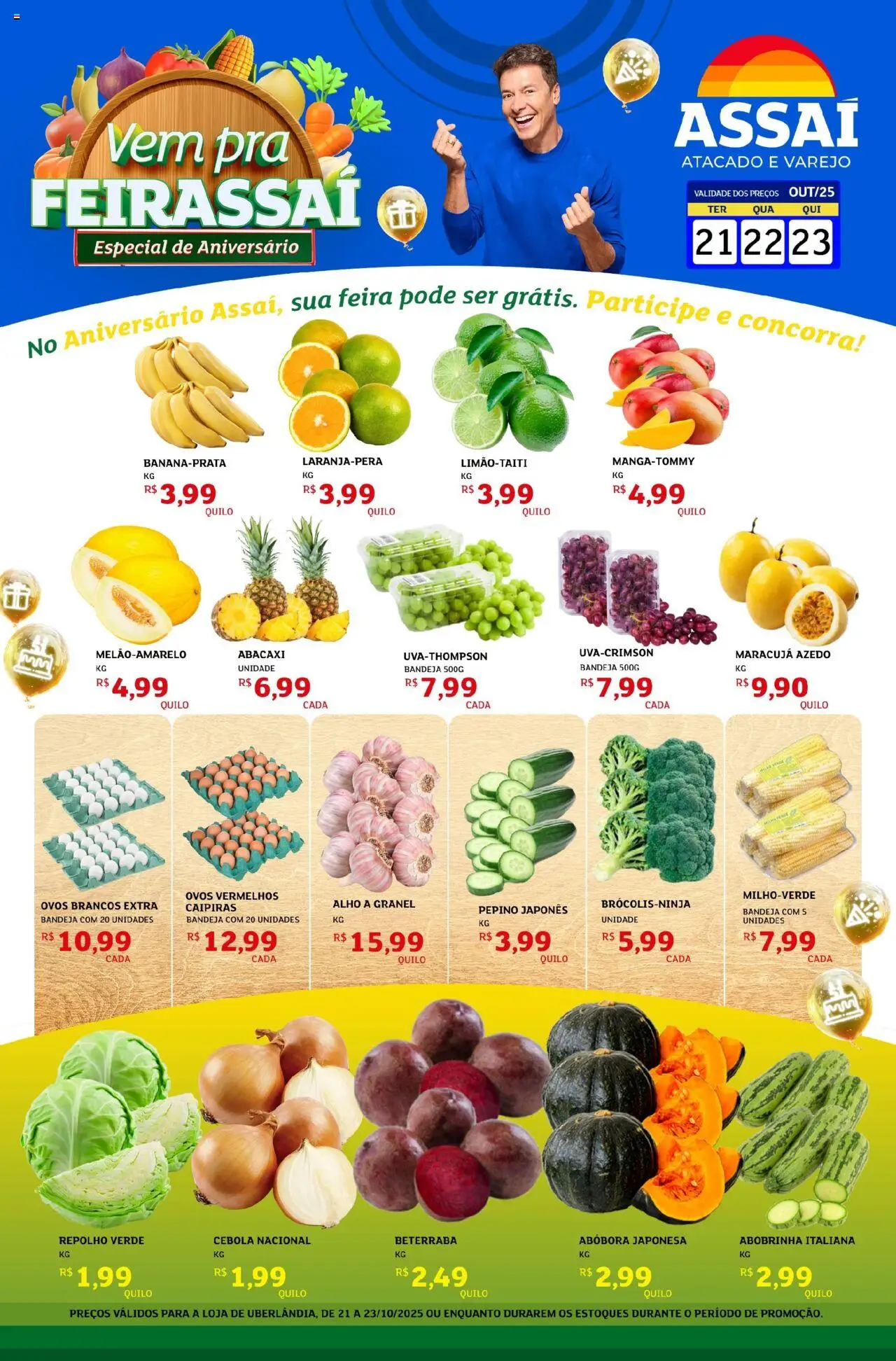 Assaí Atacadista Folheto - válido de 21.10.2025 | Página: 1 | Produtos: Alho, Beterraba, Ovos, Bandeja