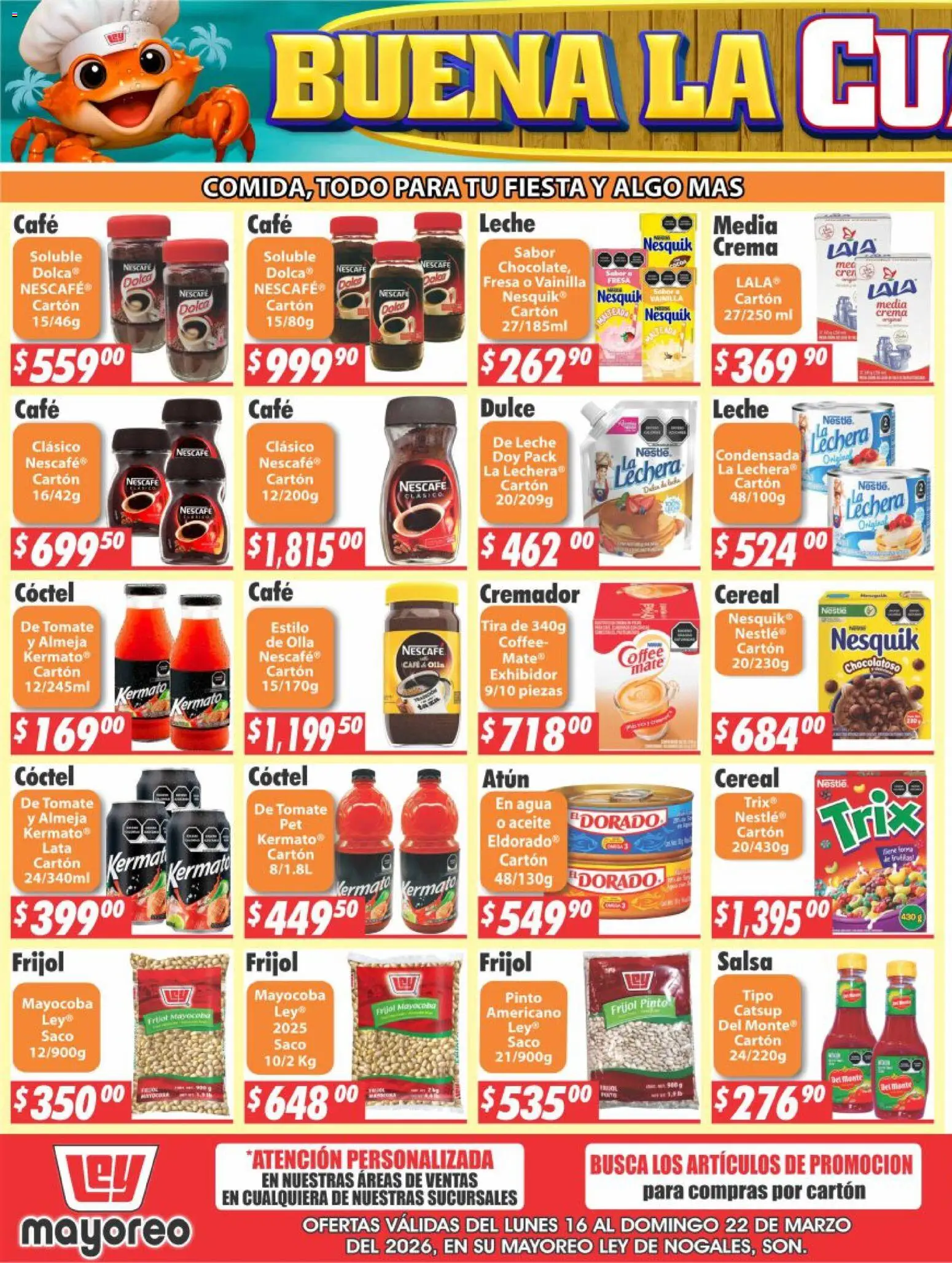 Nuevas ofertas de Casa Ley válidas en toda la República Mexicana desde el 16.03.2026. ¡Encuentra las mejores ofertas en Casa Ley folleto Nogales! | Página: 3 | Productos: Atún, Leche, Catsup, Olla