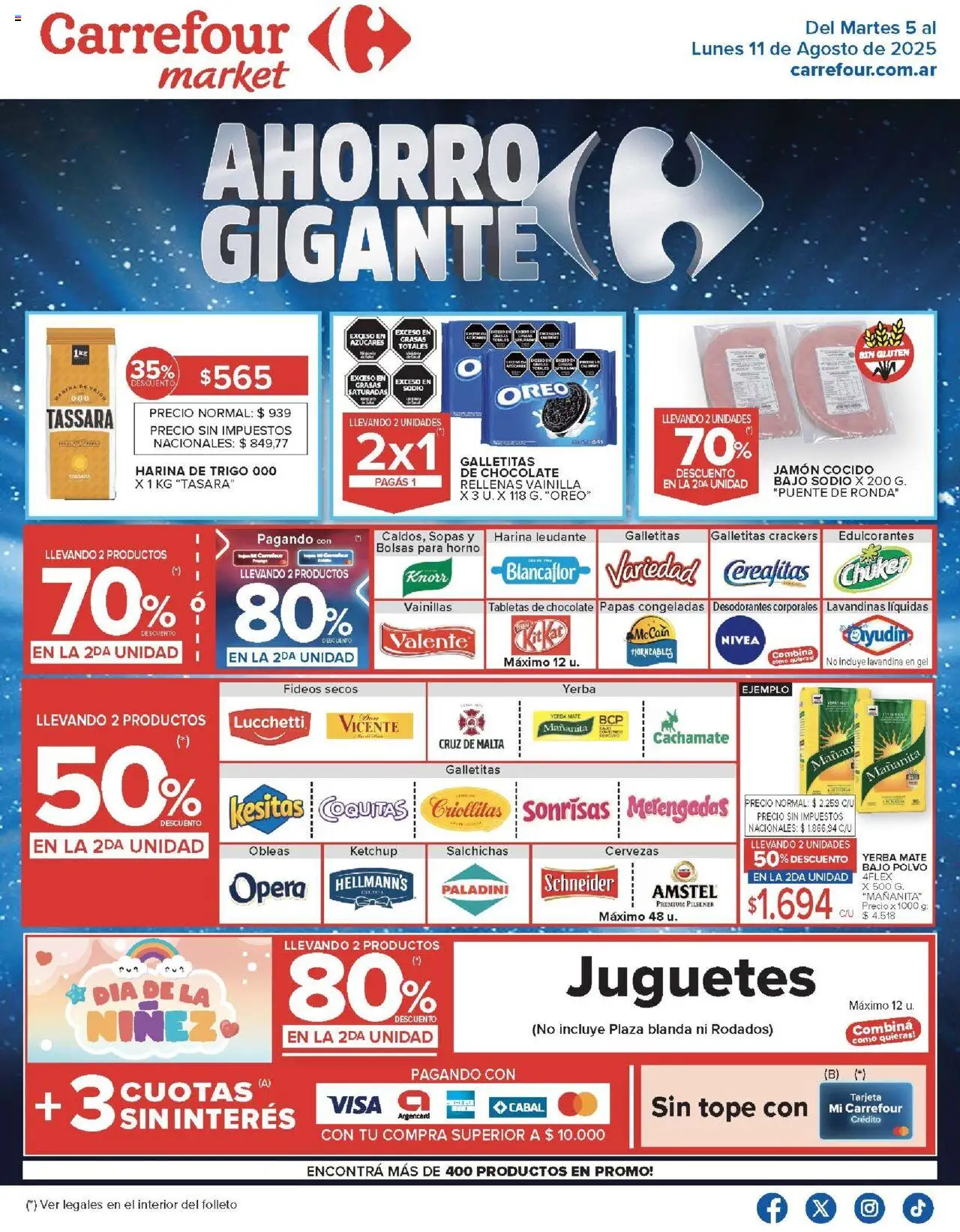 Carrefour Market catálogo - Corrientes │ válido desde el 05.08.2025 | Página: 1 | Productos: Mate, Harina, Jamón, Fideos