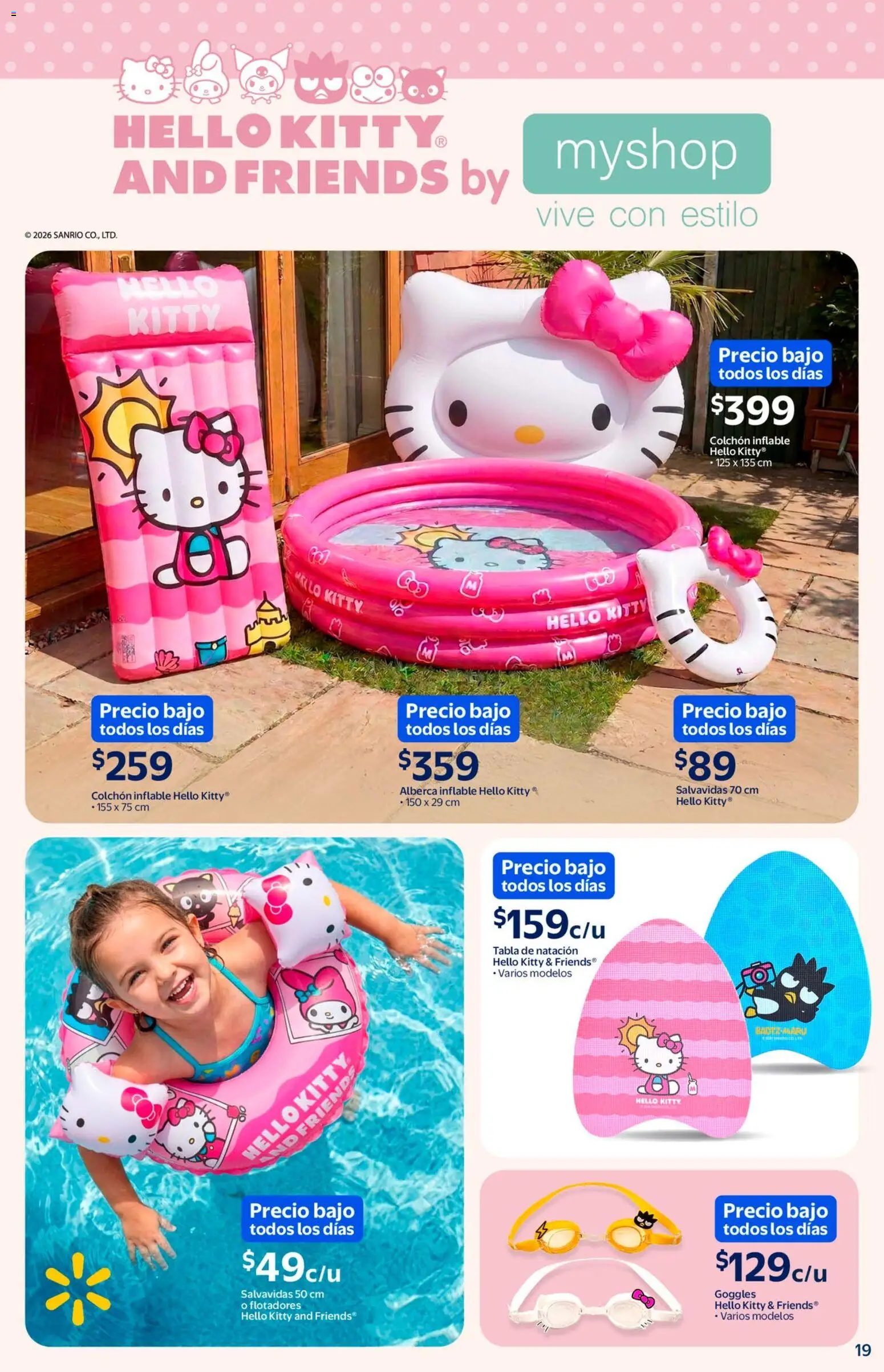 Nuevas ofertas de Walmart válidas en toda la República Mexicana desde el 05.03.2026. ¡Encuentra las mejores ofertas en Walmart folleto Sol, arena y bronceador a precios bajos! | Página: 19 | Productos: Goggles, Colchón inflable, Colchón