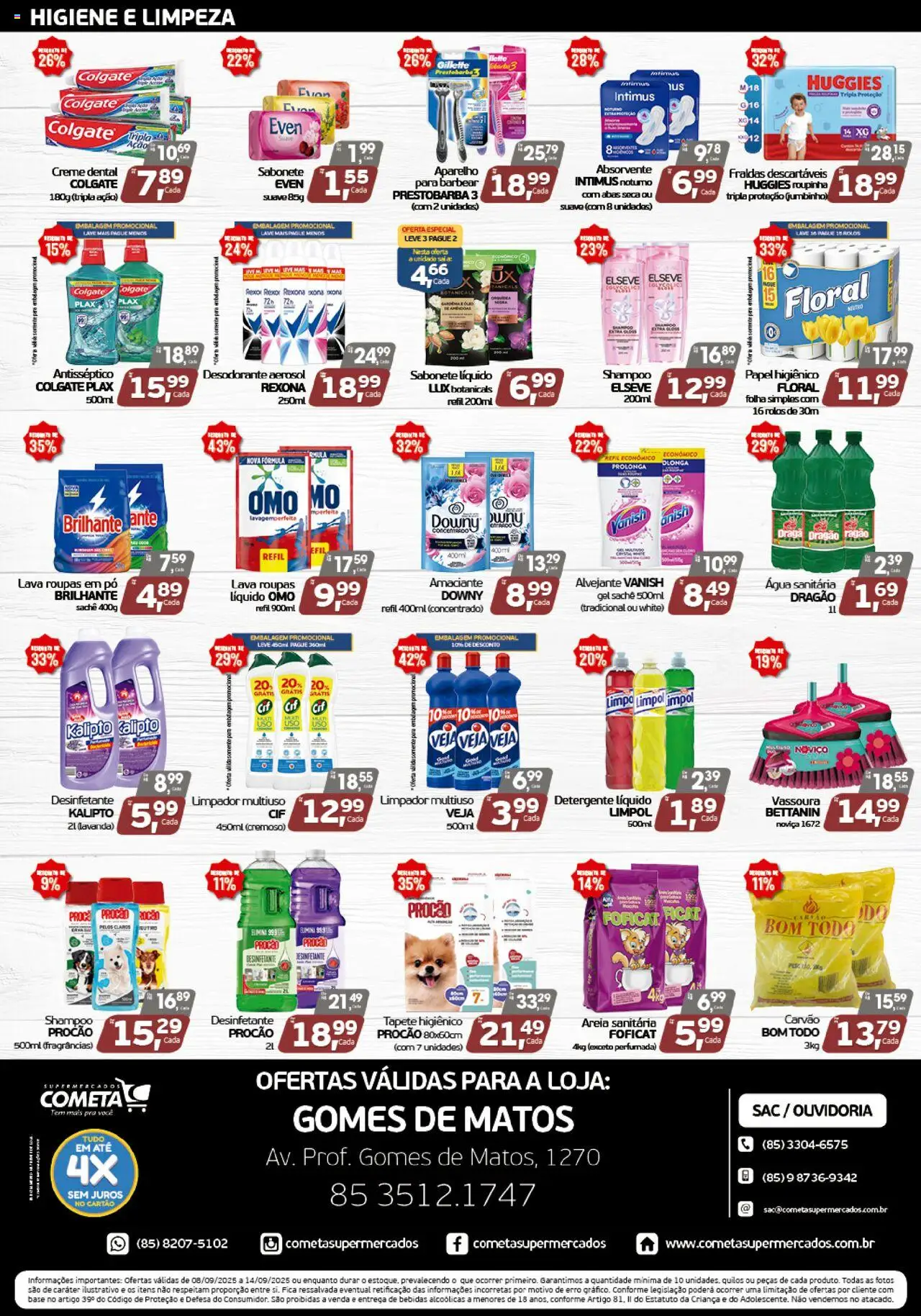 Cometa Supermercados Folheto - válido de 08.09.2025 | Página: 4 | Produtos: Areia, Detergente, Rexona, Vanish