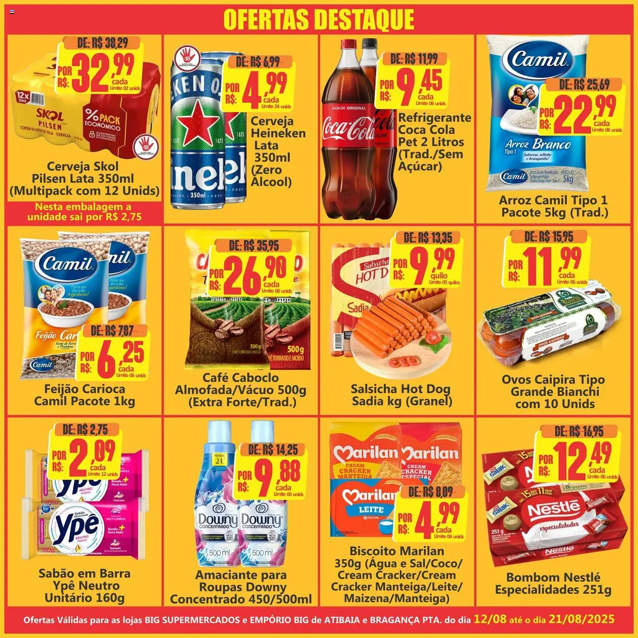 Big Supermercados Folheto - válido de 12.08.2025 | Página: 2 | Produtos: Sabão em barra, Feijão, Arroz, Bombom