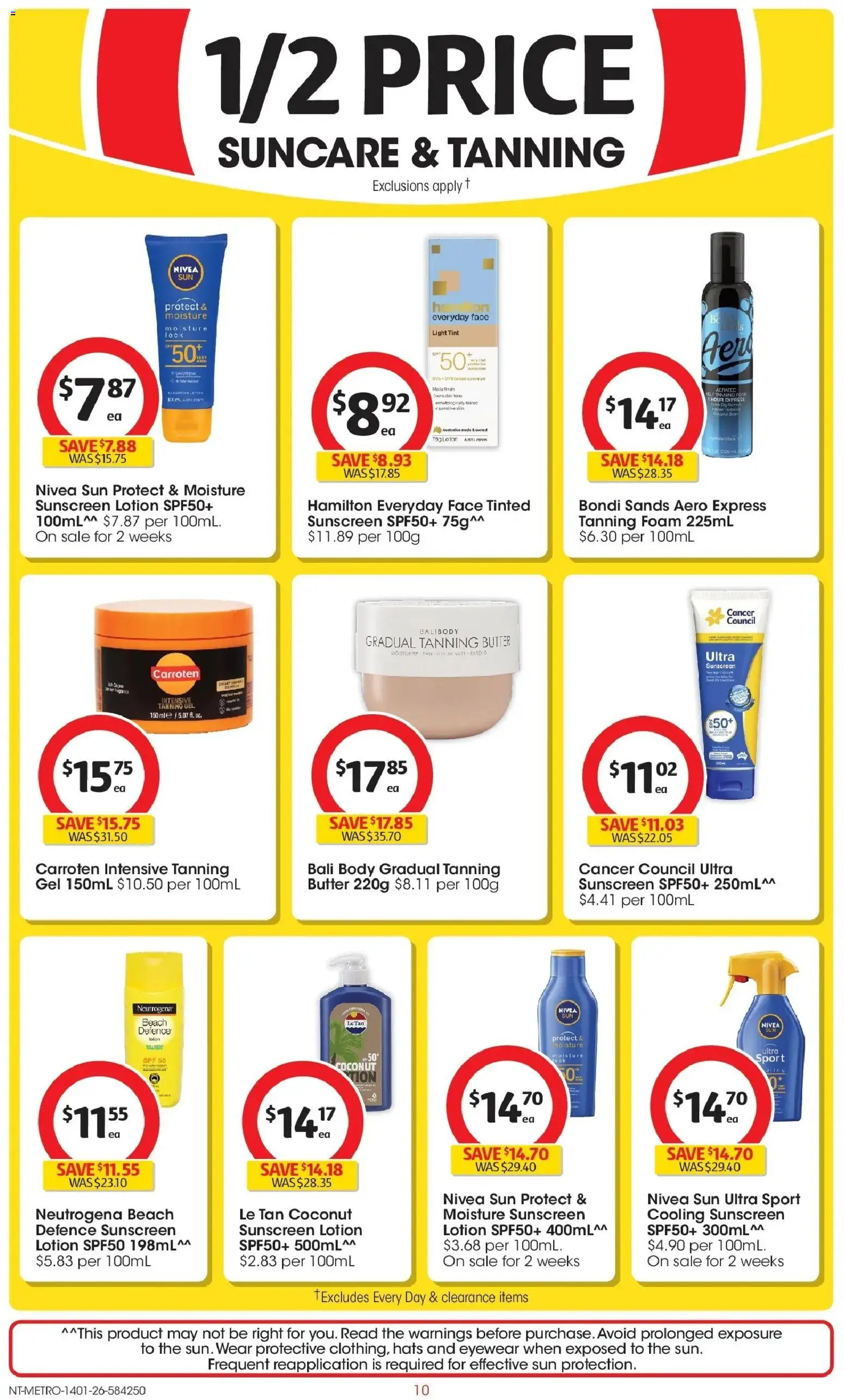 Coles catalogue - valid from 14.01.2026 | Page: 10 | Products: Butter, Sunscreen, Lotion, Sensitive skin
