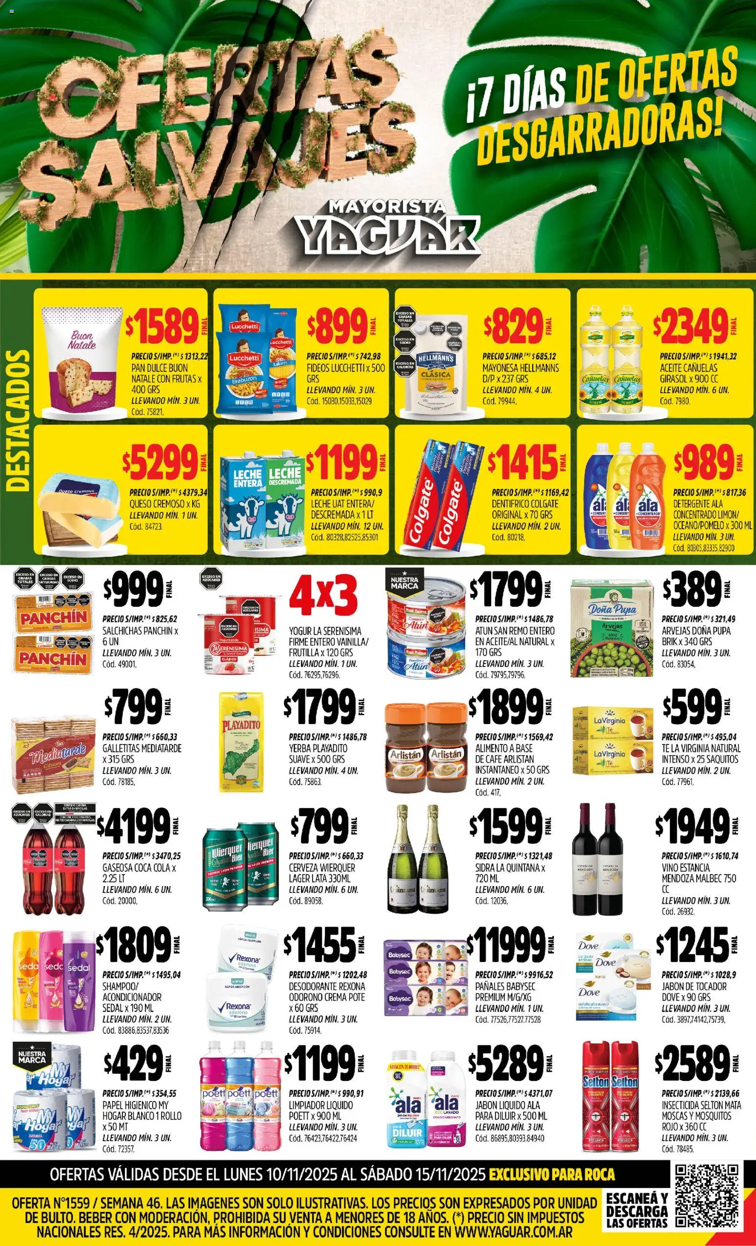 Yaguar - General Roca │ válido desde el 10.11.2025 | Página: 1 | Productos: Aceite, Jabón líquido, Mayonesa, Desodorante