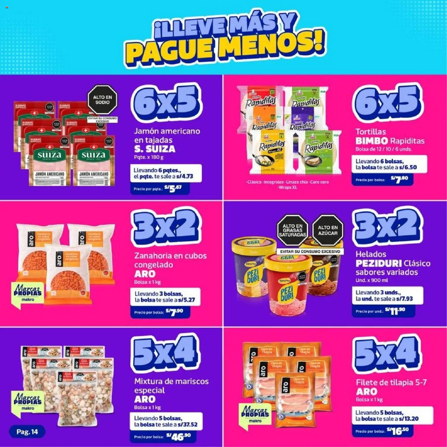 Catálogo Makro válido desde 12.02.2026 | Página: 14 | Productos: Jamón, Té, Zanahoria, Bolsa