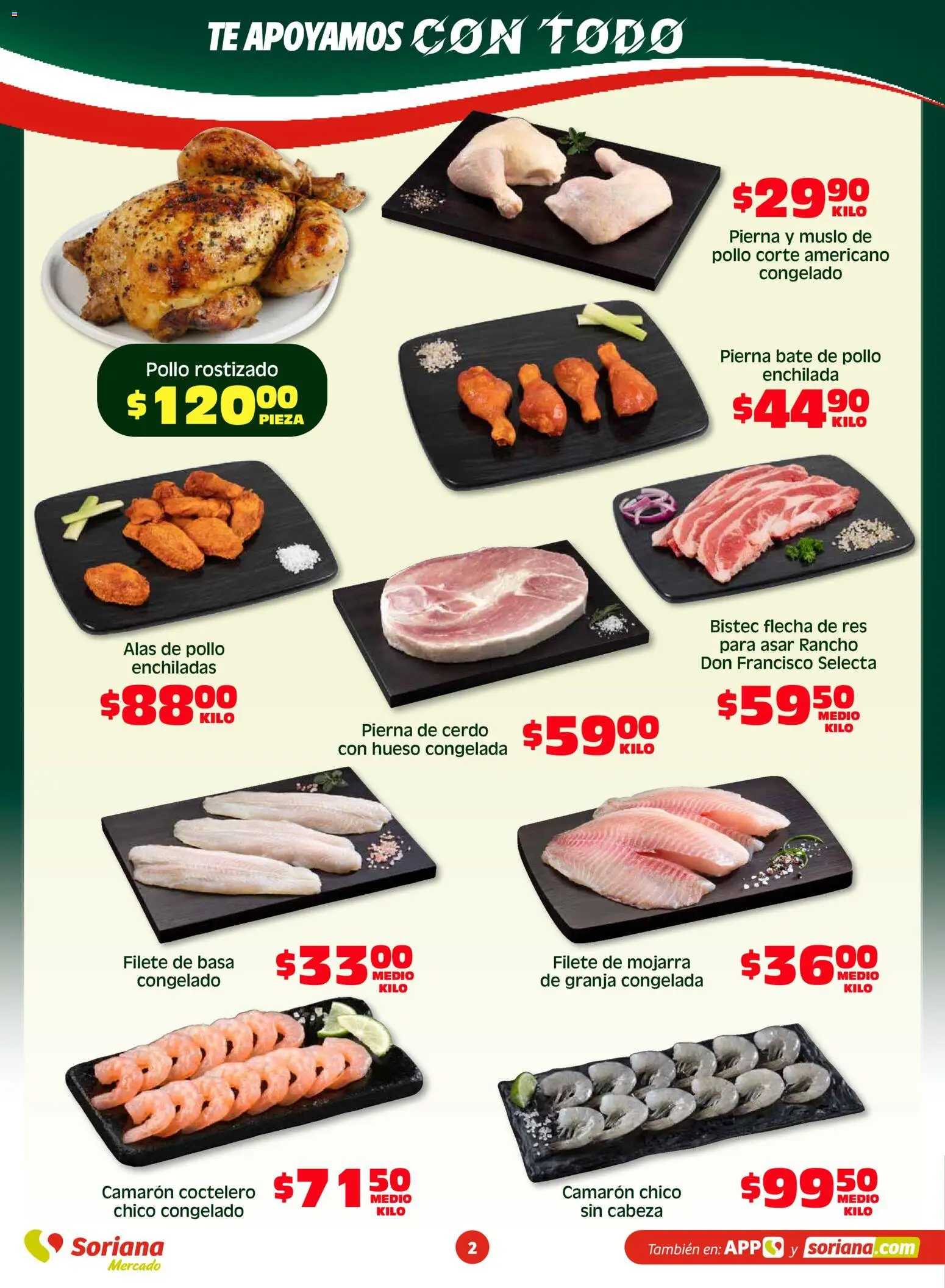 Nuevas ofertas de Soriana válidas en toda la República Mexicana desde el 17.04.2026. ¡Encuentra las mejores ofertas en Soriana Fin de Semana Mercado: Nuevo León! | Página: 2 | Productos: Pollo, Cerdo, Res, Té