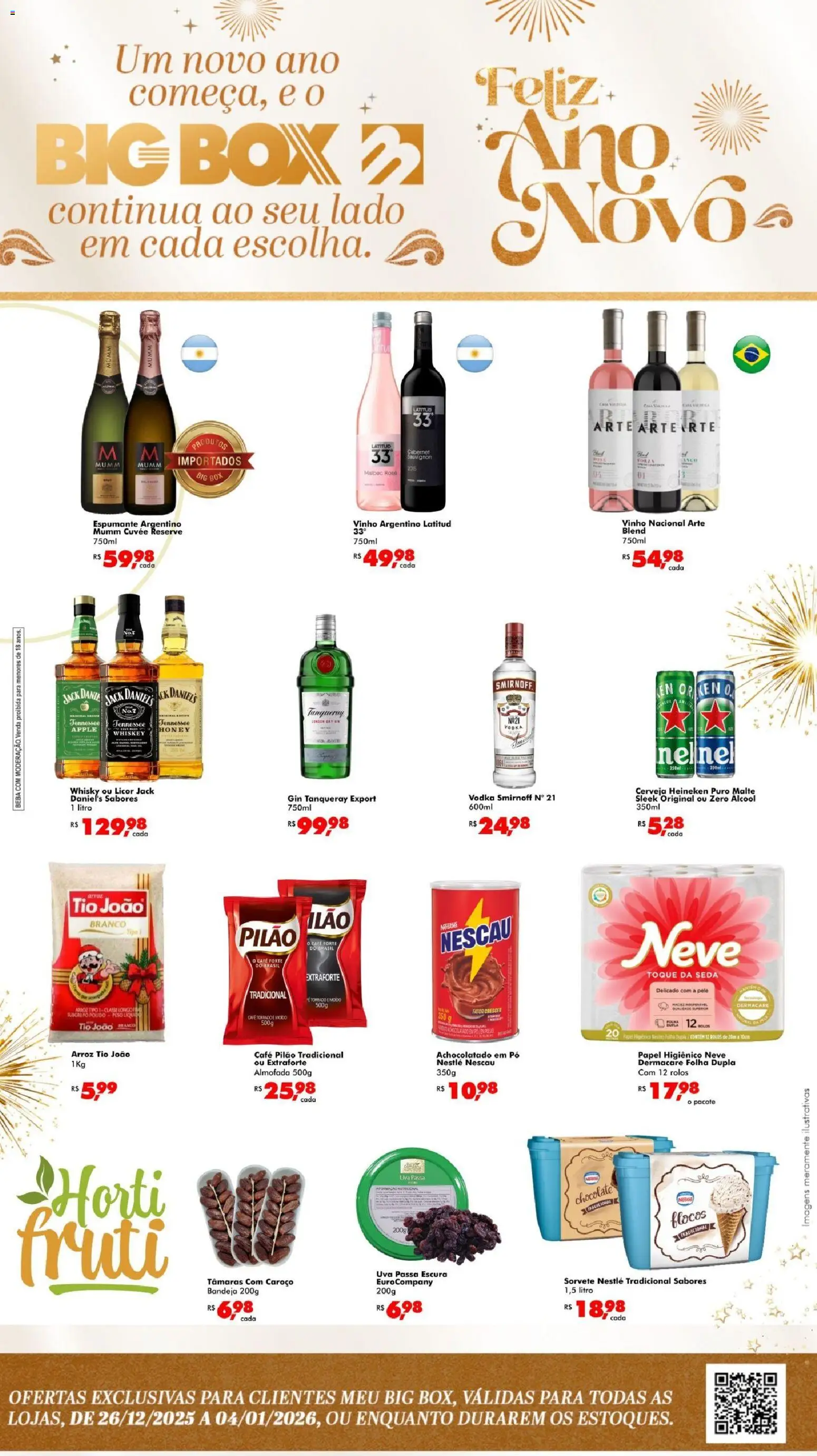 Big Box Folheto - válido de 26.12.2025 | Página: 1 | Produtos: Licor, Vinho, Flocos, Vodka