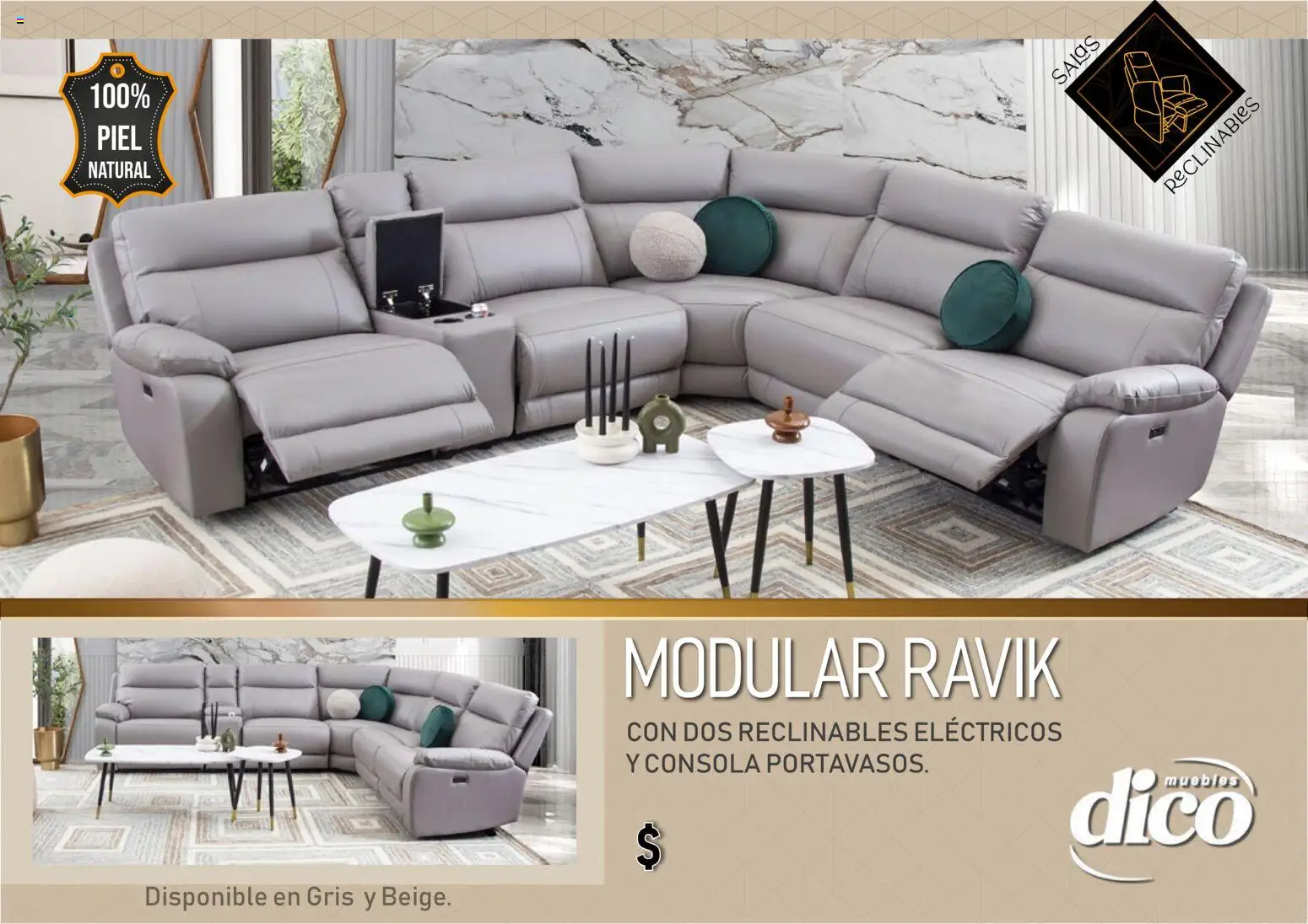 Nuevas ofertas de Muebles Dico válidas en toda la República Mexicana desde el 01.01.2026. ¡Encuentra las mejores ofertas en Muebles Dico catálogo Salas reclinables! | Página: 24 | Productos: Sales, Modular