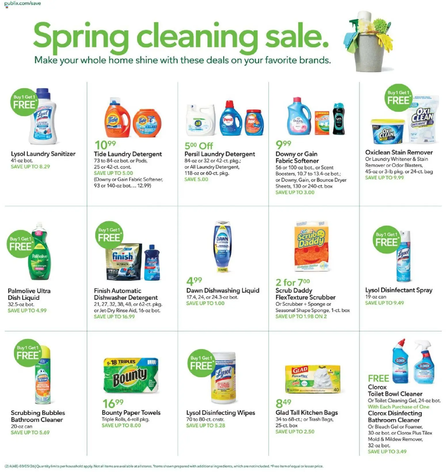 Publix Weekly Ad - valid from 04.03.2026 | Page: 2 | Products: Stain remover, Sponge, Dryer, Dishwasher