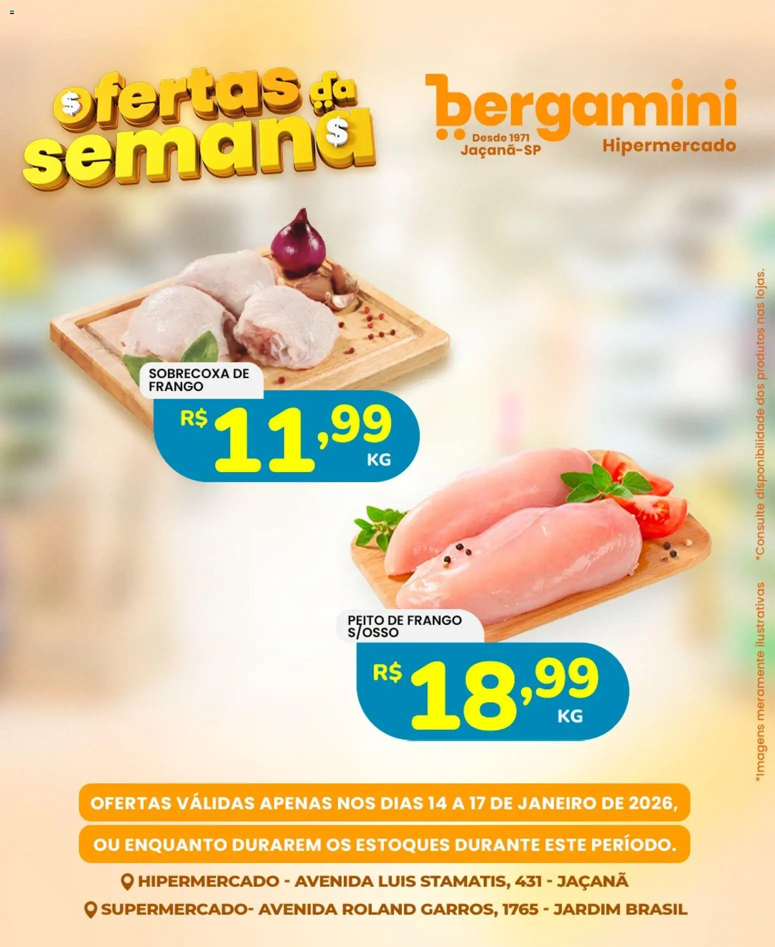 Supermercado Bergamini Folheto - válido de 14.01.2026 | Página: 2 | Produtos: Frango, Peito de frango