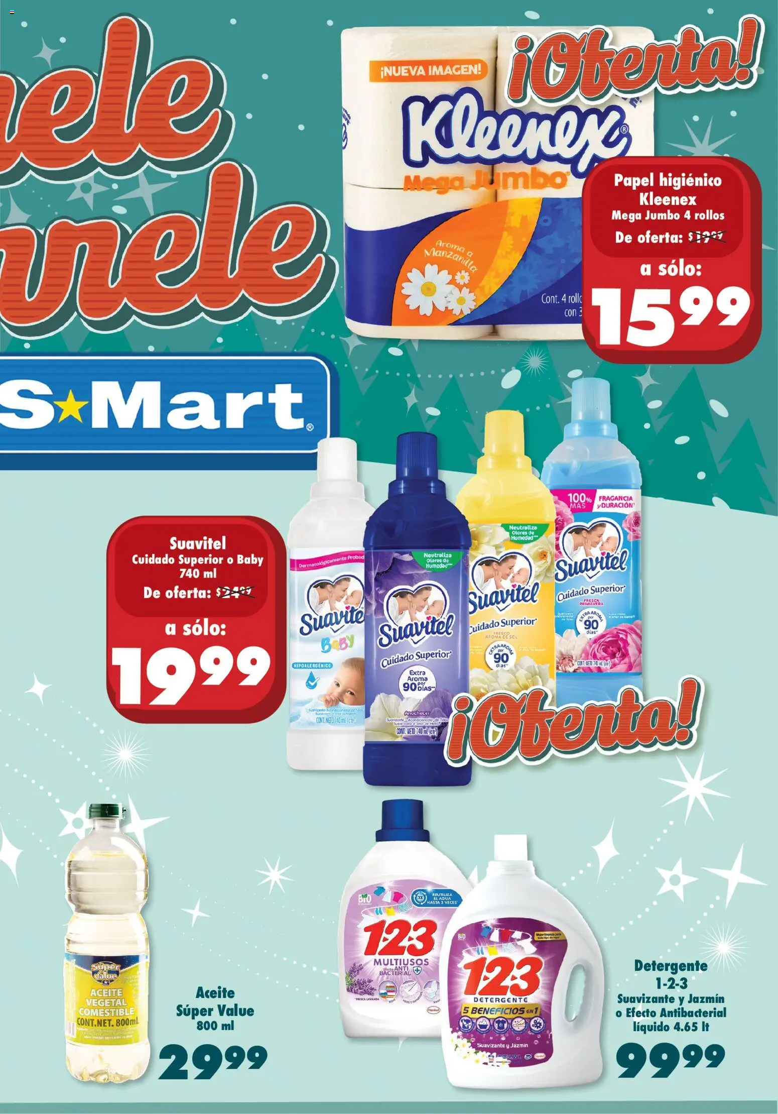Nuevas ofertas de S-Mart válidas en toda la República Mexicana desde el 11.11.2025. ¡Encuentra las mejores ofertas en S-Mart folleto Juárez! | Página: 3 | Productos: Agua, Papel higiénico, Top, Fragancia