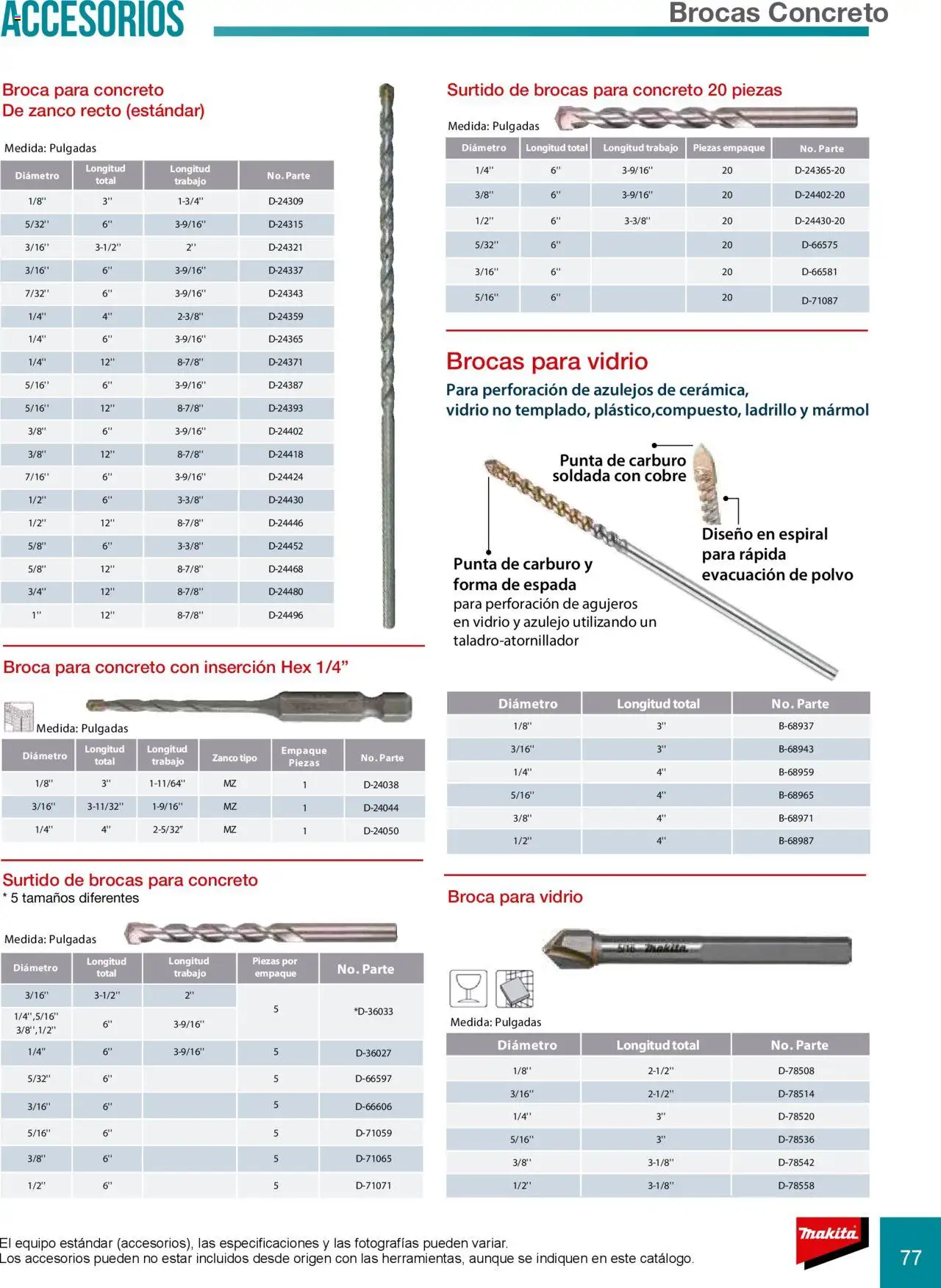 Nuevas ofertas de Makita válidas en toda la República Mexicana desde el 08.07.2024. ¡Encuentra las mejores ofertas en Makita catálogo Accesorios! | Página: 77 | Productos: Ladrillo, Polvo