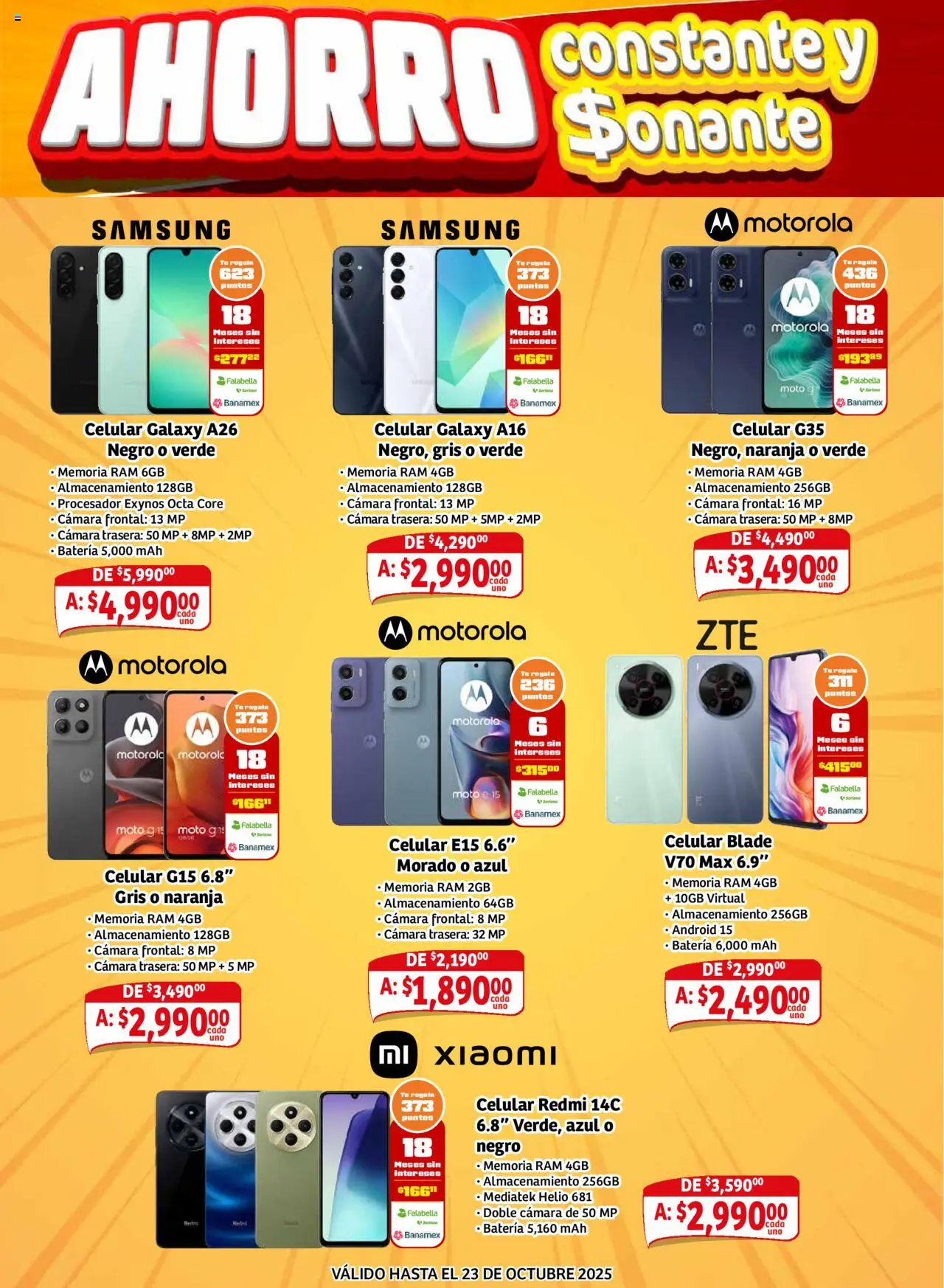 Nuevas ofertas de Soriana válidas en toda la República Mexicana desde el 16.10.2025. ¡Encuentra las mejores ofertas en Soriana - Pesito Valedor Mercado: Chih, Coah, Dur, NL, SLP, Tamps, Zac! | Página: 24 | Productos: Cámara, Té, Batería