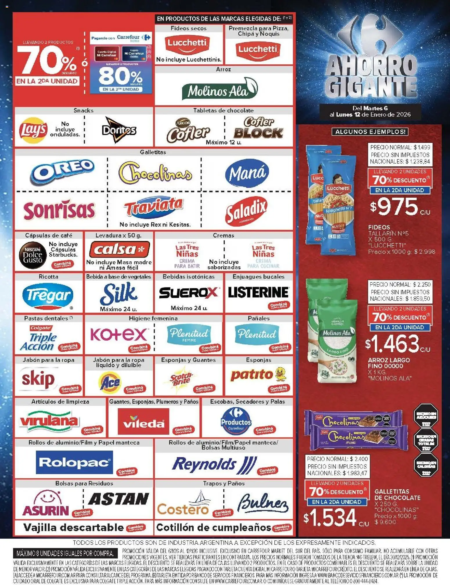 Carrefour Market catálogo │ válido desde el 06.01.2026 | Página: 6 | Productos: Ropa, Manteca, Fideos, Pañales