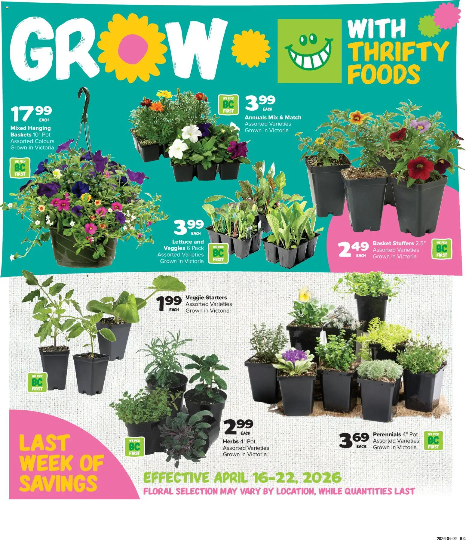 Thrifty Foods flyer valid from 16.04.2026 | Page: 16 | Products: Basket