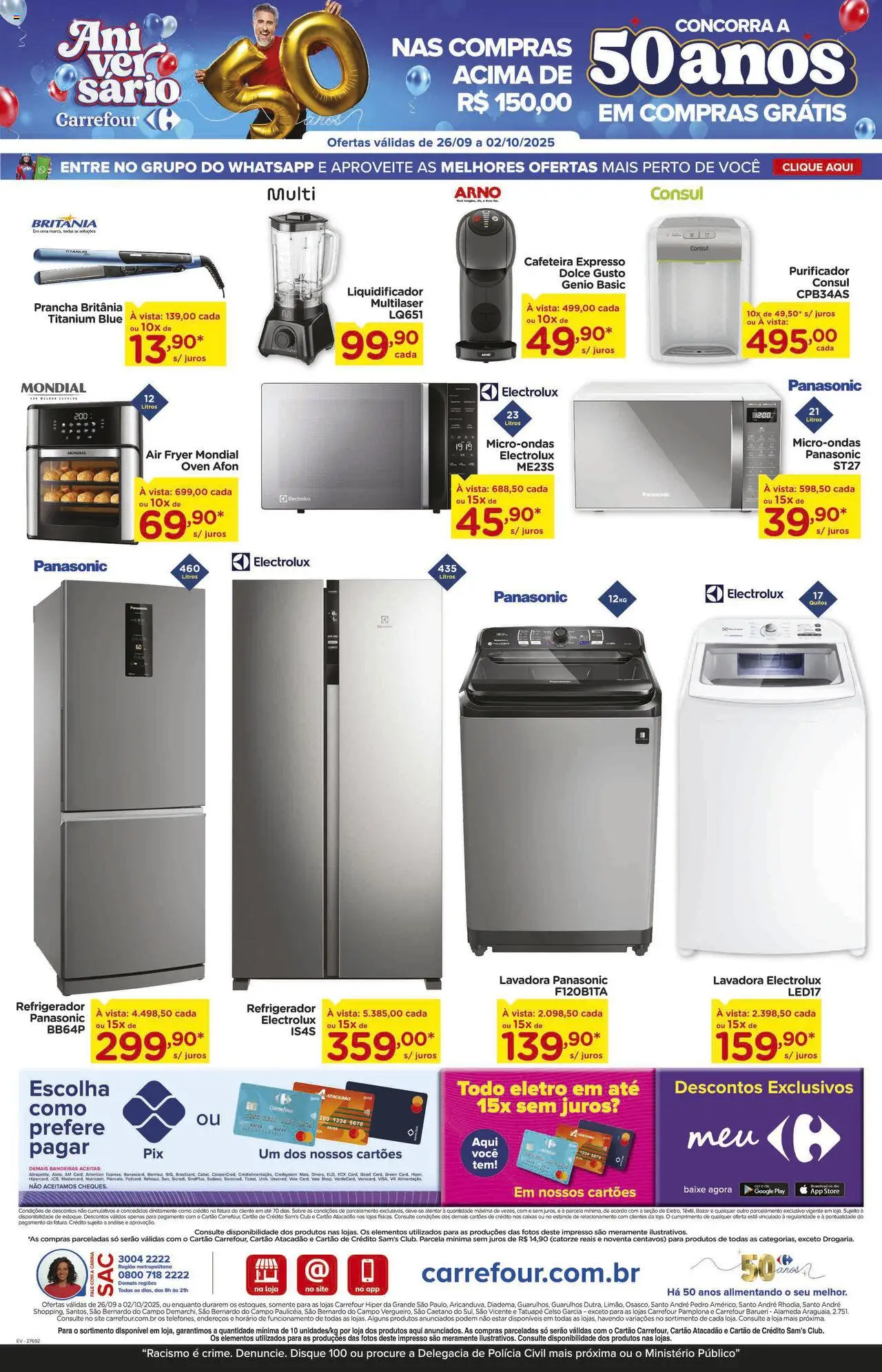 Carrefour Folheto - válido de 26.09.2025 | Página: 17 | Produtos: Prancha, Air fryer, Cafeteira, Microondas