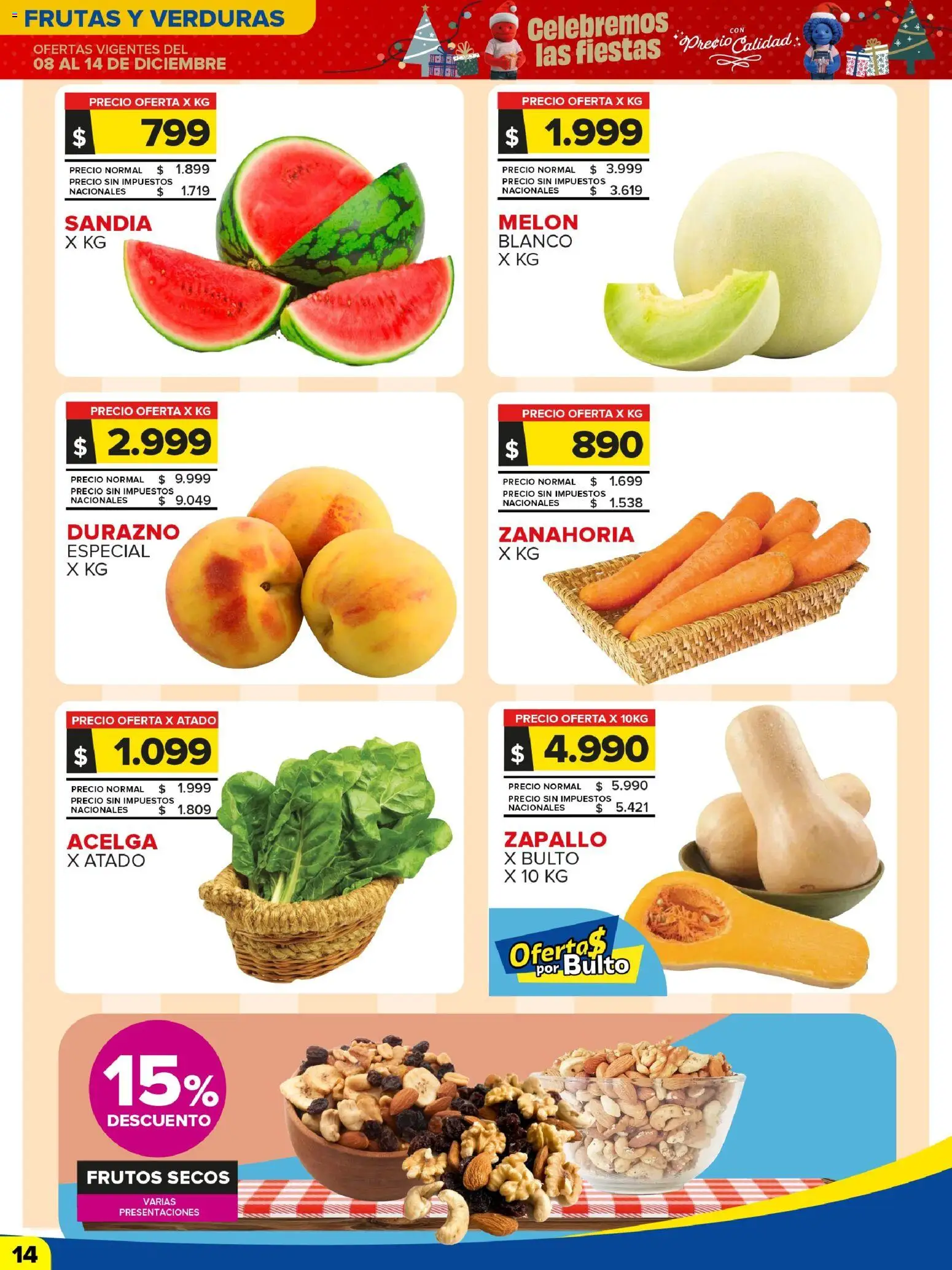 Carrefour Maxi catálogo │ válido desde el 08.12.2025 | Página: 17 | Productos: Acelga, Sandía, Durazno, Zanahoria