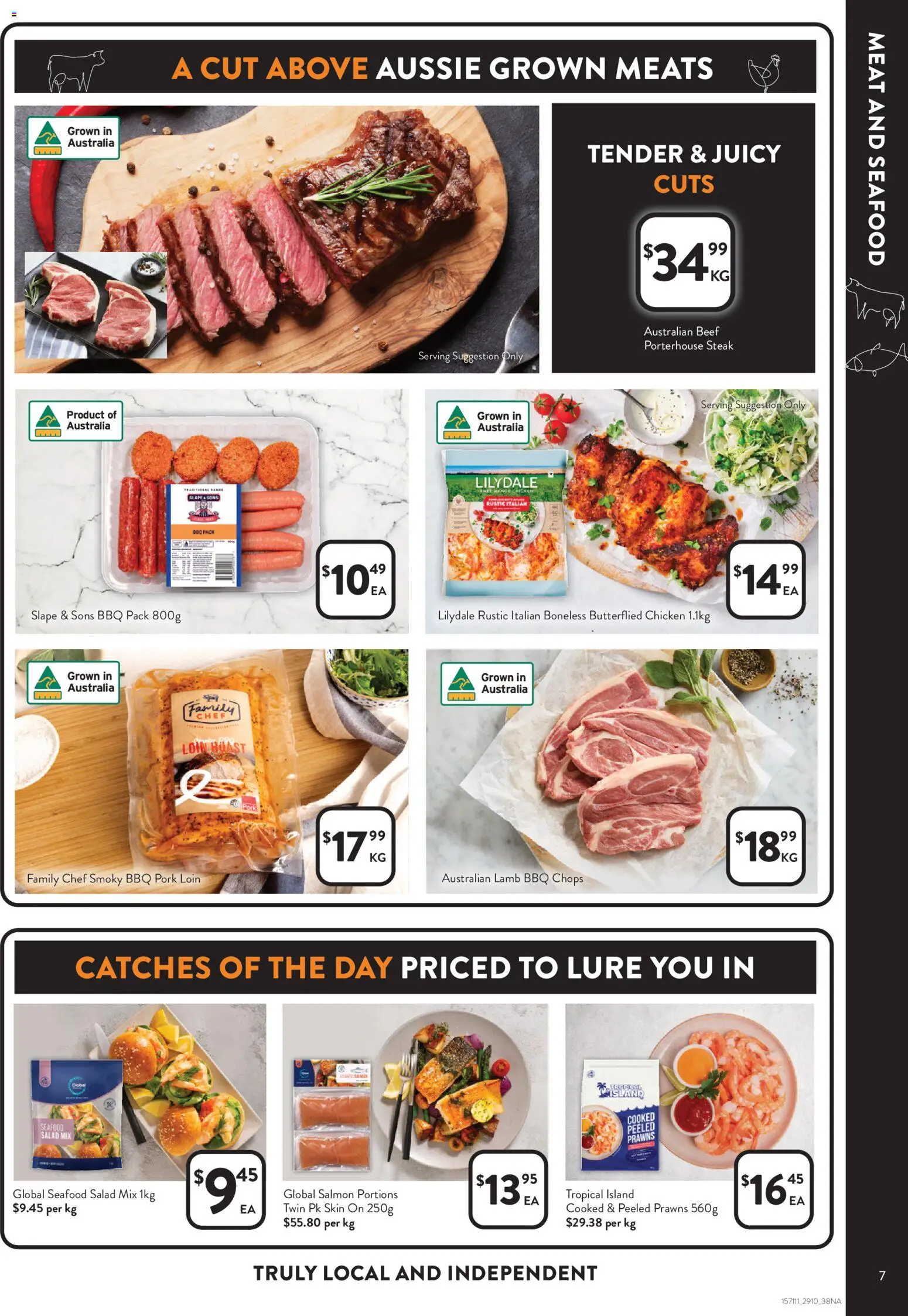 Foodworks catalogue - valid from 29.10.2025 | Page: 7 | Products: Chicken, Beef, Prawns, Seafood