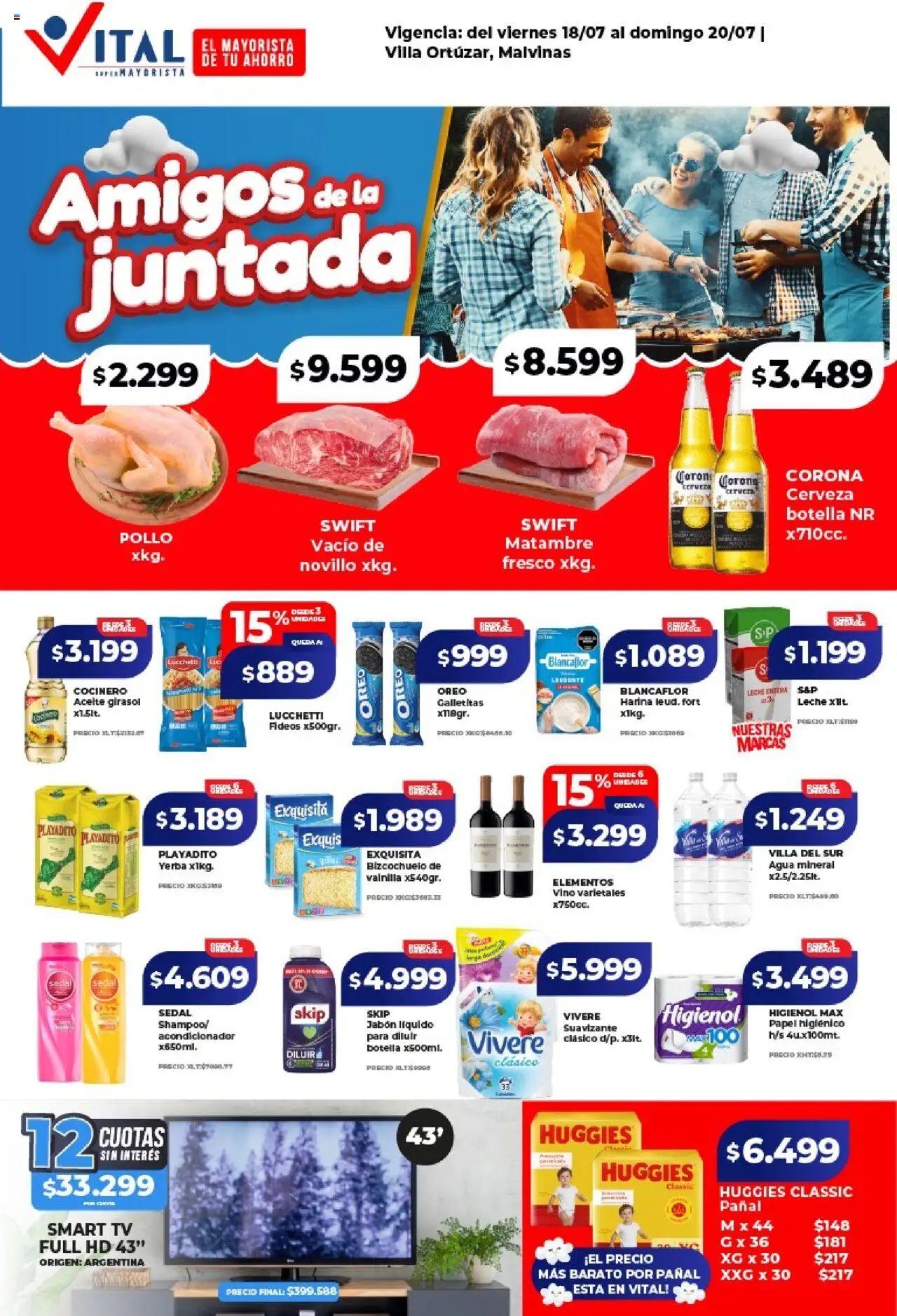 Vital - Ofertas fin de semana - Malvinas │ válido desde el 18.07.2025 | Página: 1 | Productos: Botella, Pollo, Yerba, Agua