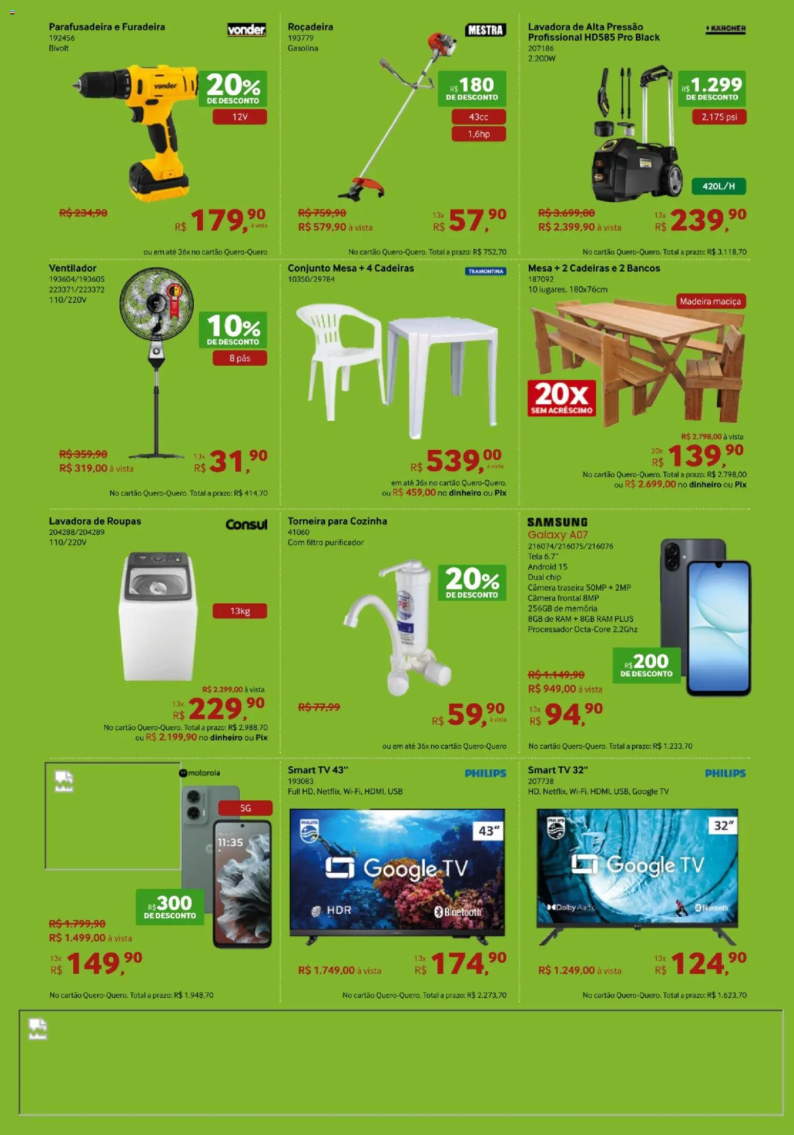 Lojas Quero-Quero Folheto - válido de 13.01.2026 | Página: 2 | Produtos: Ventilador, Tv, Torneira, Lavadora de alta pressão