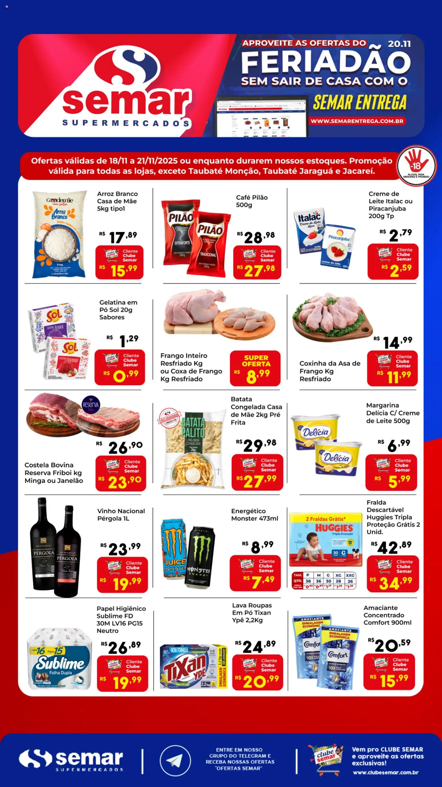 Semar Supermercado Folheto - válido de 18.11.2025 | Página: 1 | Produtos: Monster, Frango, Amaciante, Margarina