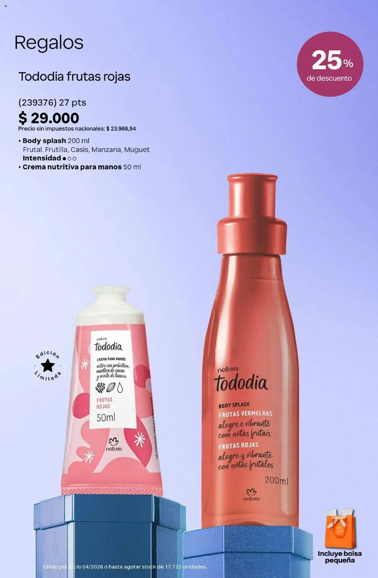 Natura Catálogo Ciclo 4/2026 │ válido desde el 01.04.2026 | Página: 17 | Productos: Bolsa, Aceite, Manteca, Cacao