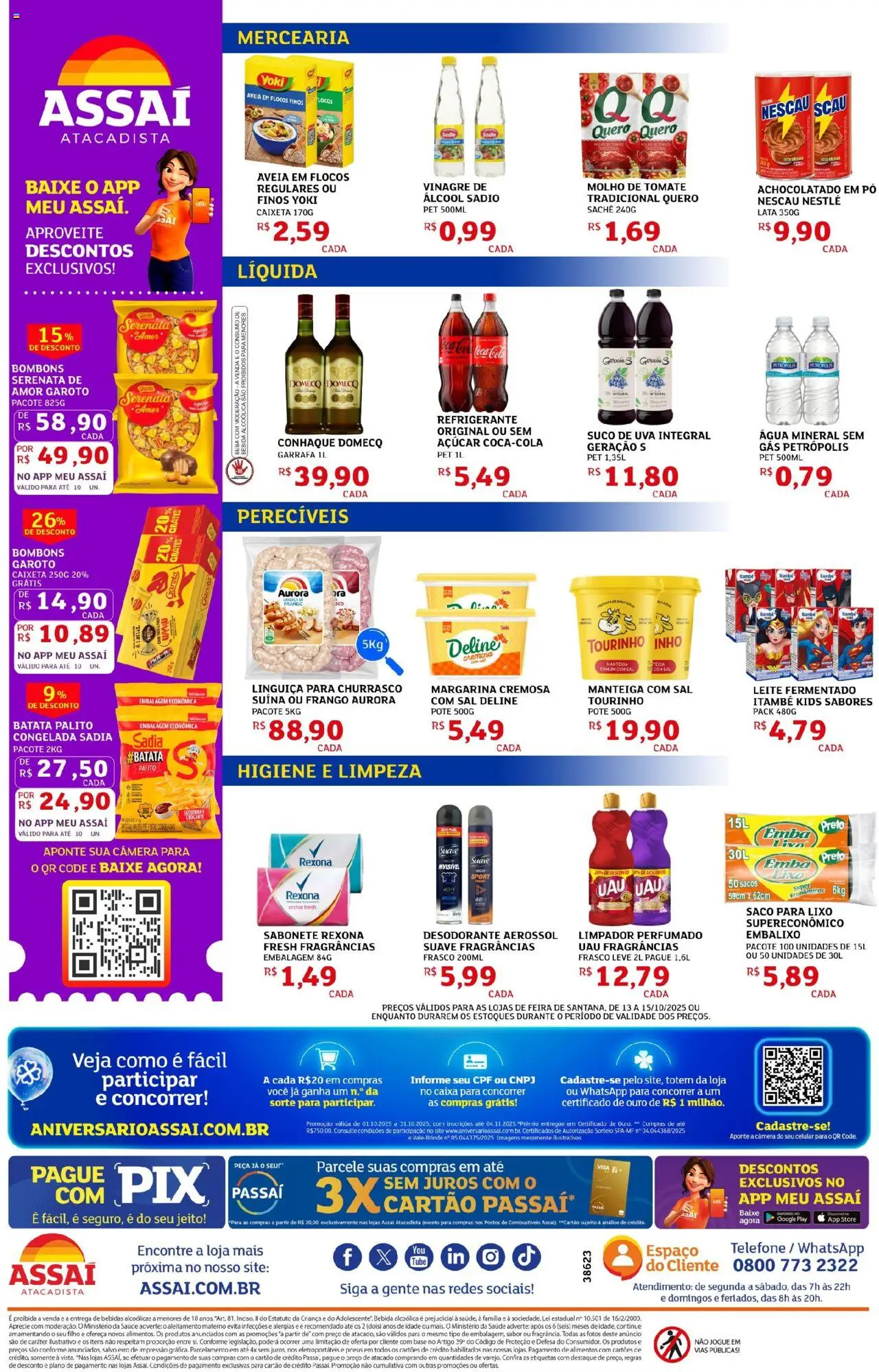 Assaí Atacadista Folheto - válido de 13.10.2025 | Página: 2 | Produtos: Pó, Cola, Bebida, Leite fermentado