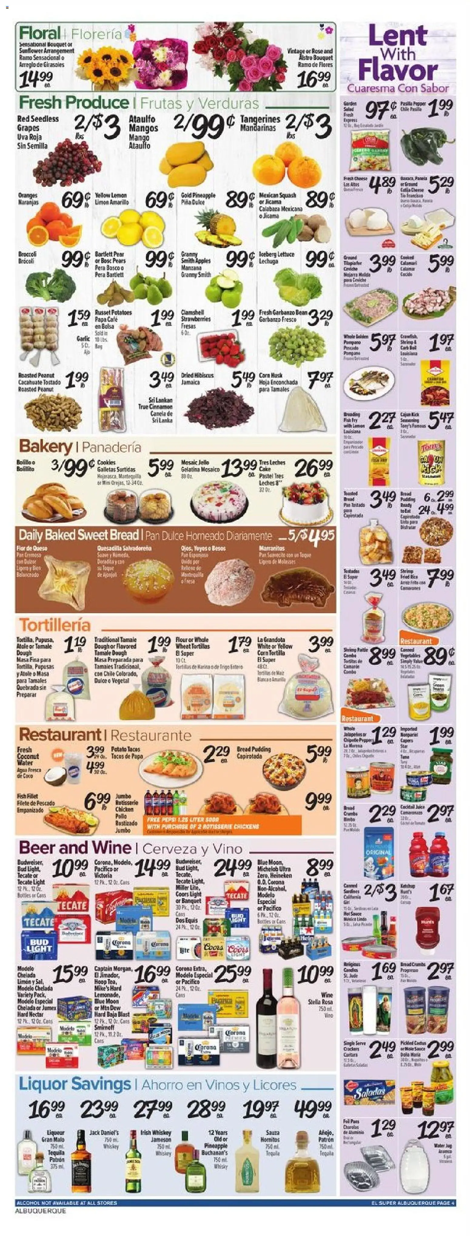 El Super Weekly Ad - NM - valid from 25.03.2026 | Page: 4 | Products: Wine, Fish, Water, Grapes