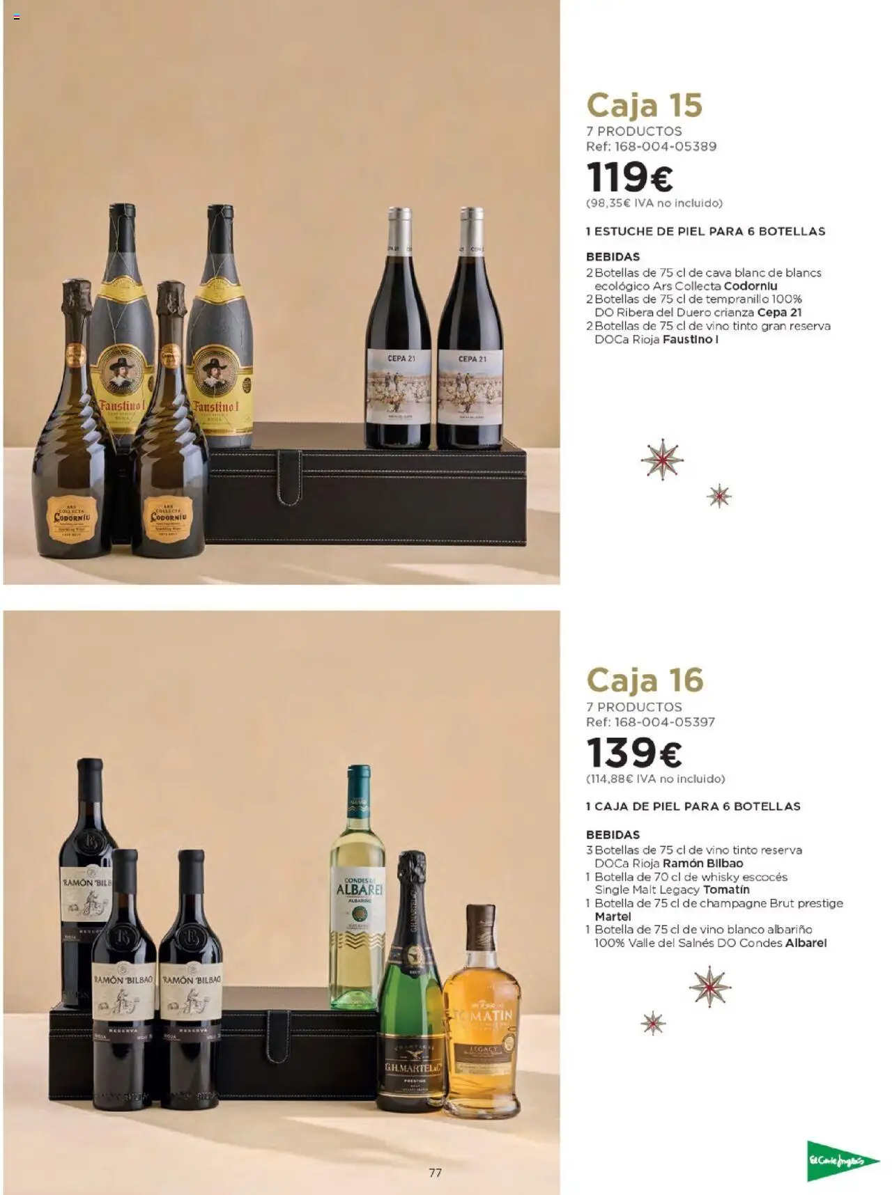 Nuevas ofertas de El Corte Inglés válidas en toda la República Mexicana desde el 03.10.2025. ¡Encuentra las mejores ofertas en El Corte Inglés - Catálogo Cestas Navidad 2025! | Página: 77 | Productos: Champagne, Estuche, Botella, Vino