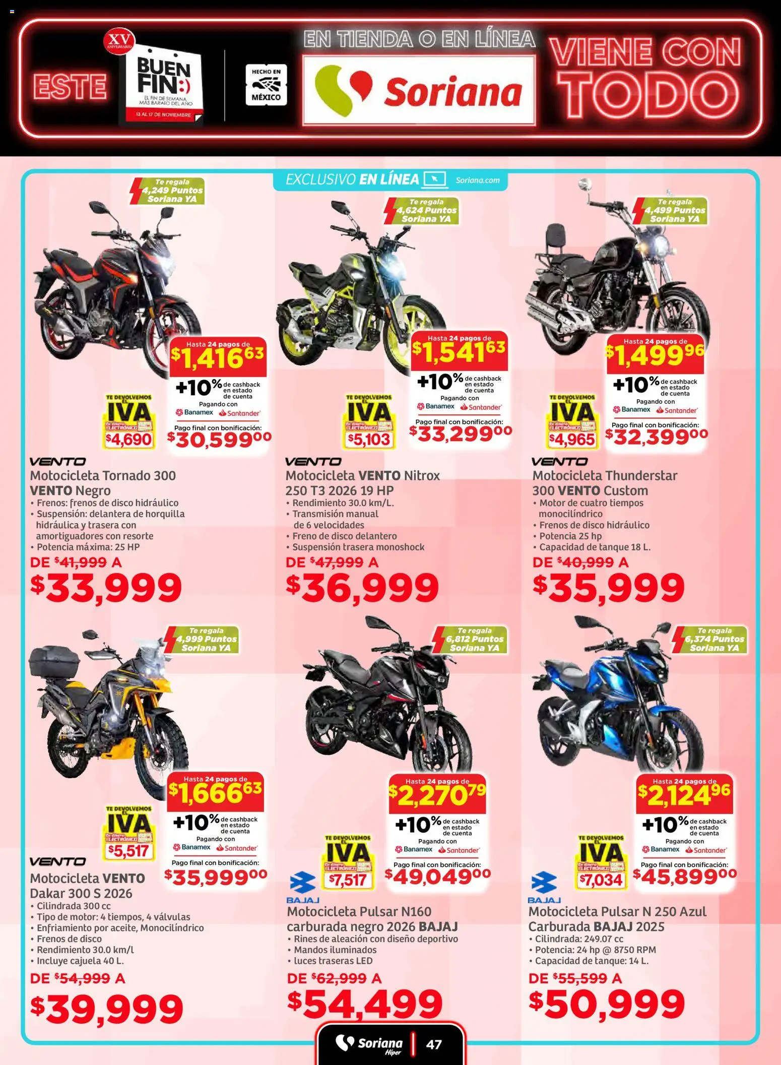 Nuevas ofertas de Soriana válidas en toda la República Mexicana desde el 13.11.2025. ¡Encuentra las mejores ofertas en Soriana Buen Fin ! | Página: 47 | Productos: Disco, Té
