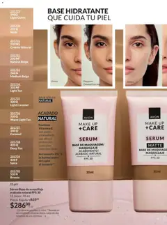 Vista previa de Sérum Base de maquillaje acabado natural FPS 30, Sérum Base de maquillaje acabado natural FPS 30, 12 tonos. 30 ml, nuevo folleto de la tienda, válido en México a partir del 10.01.2026 | Página: 78 | Productos: Base de maquillaje, Serum, Maquillaje
