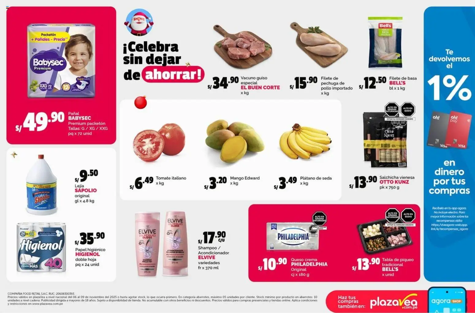 Catálogo Plaza Vea válido desde 06.11.2025 | Página: 2 | Productos: Shampoo, Acondicionador, Queso, Crema