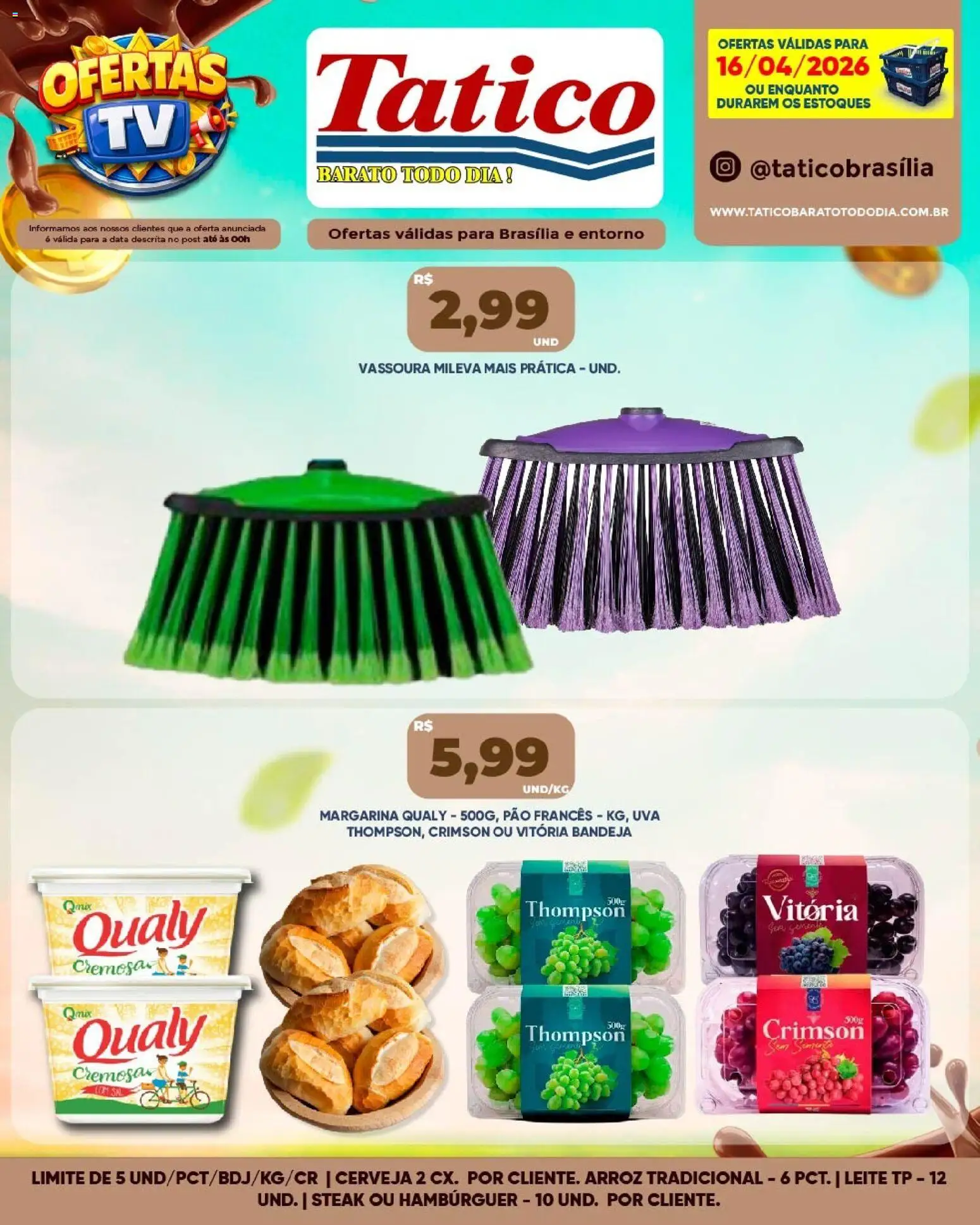 Tatico Folheto - válido de 16.04.2026 | Página: 9 | Produtos: Leite, Arroz, Pão francês, Margarina