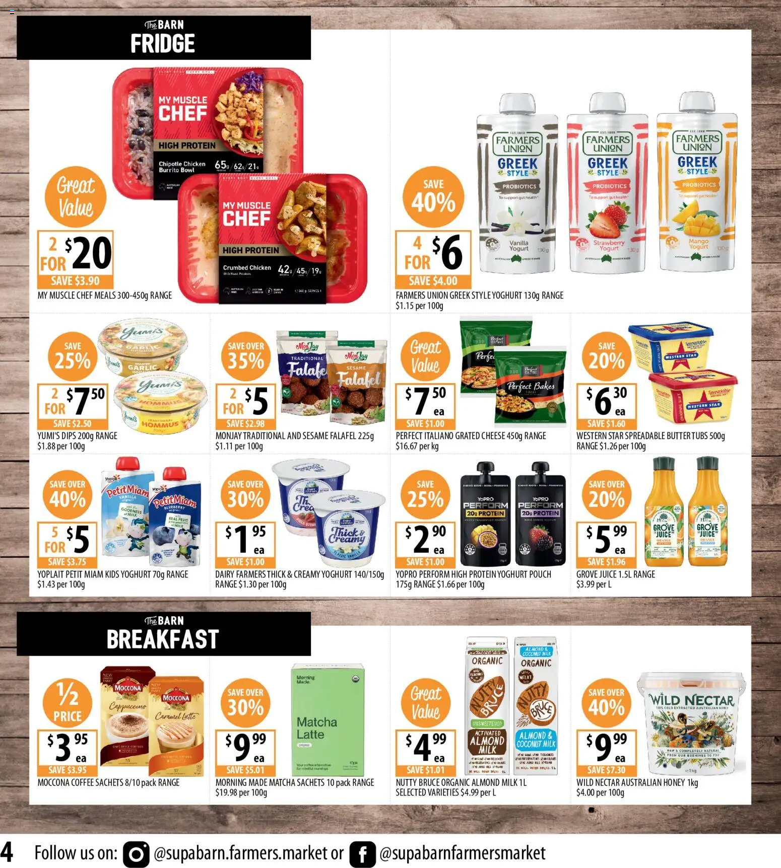 Supabarn catalogue - valid from 25.03.2026 | Page: 4 | Products: Butter, Yoghurt, Chicken, Fridge